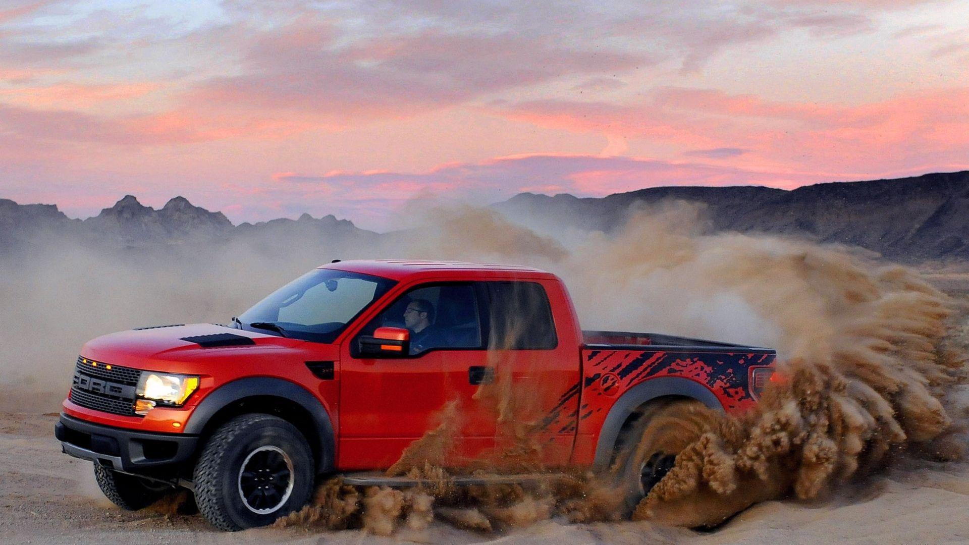 Ford Raptor rosso nel deserto, 1920x1080 Full HD 1080p, PC