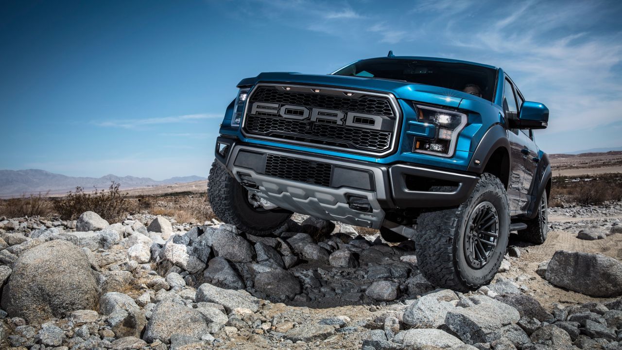 Ford F-150 Raptor blu, 1280x720 HD, Desktop