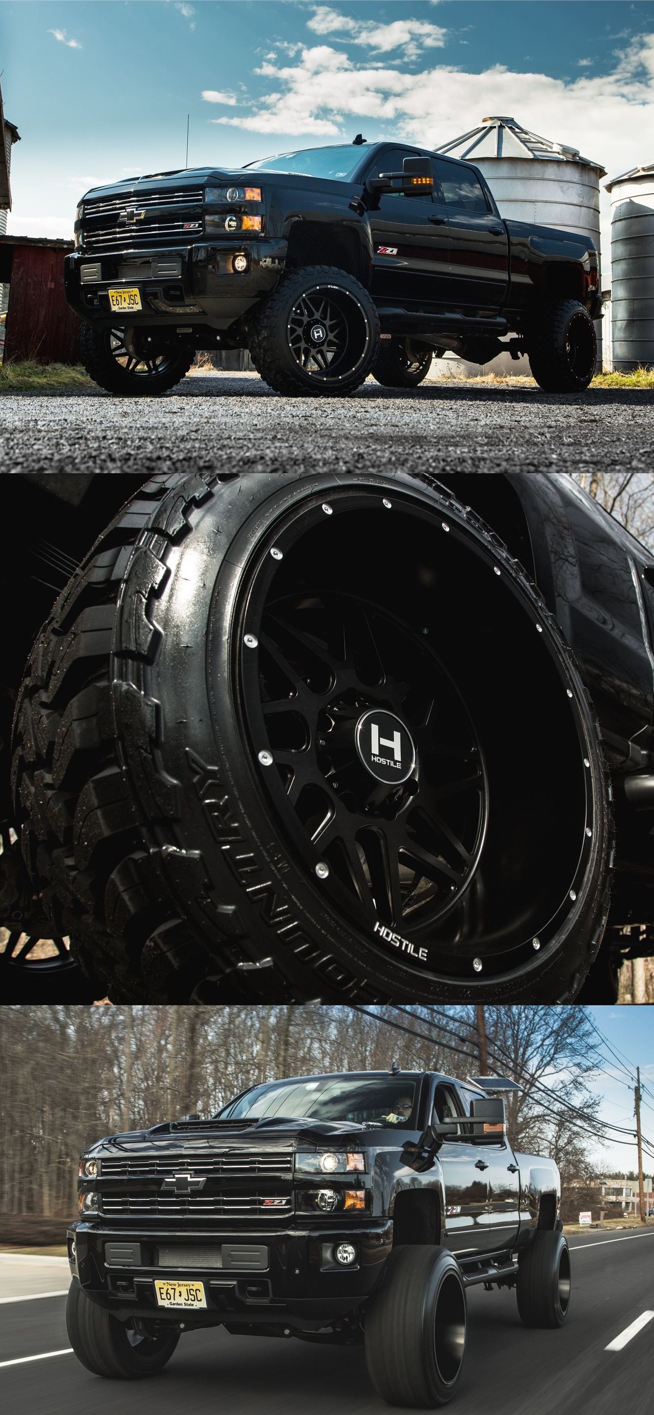 Camion Chevrolet nero sollevato, 1284x2778 Verticale, iPhone Pro Max