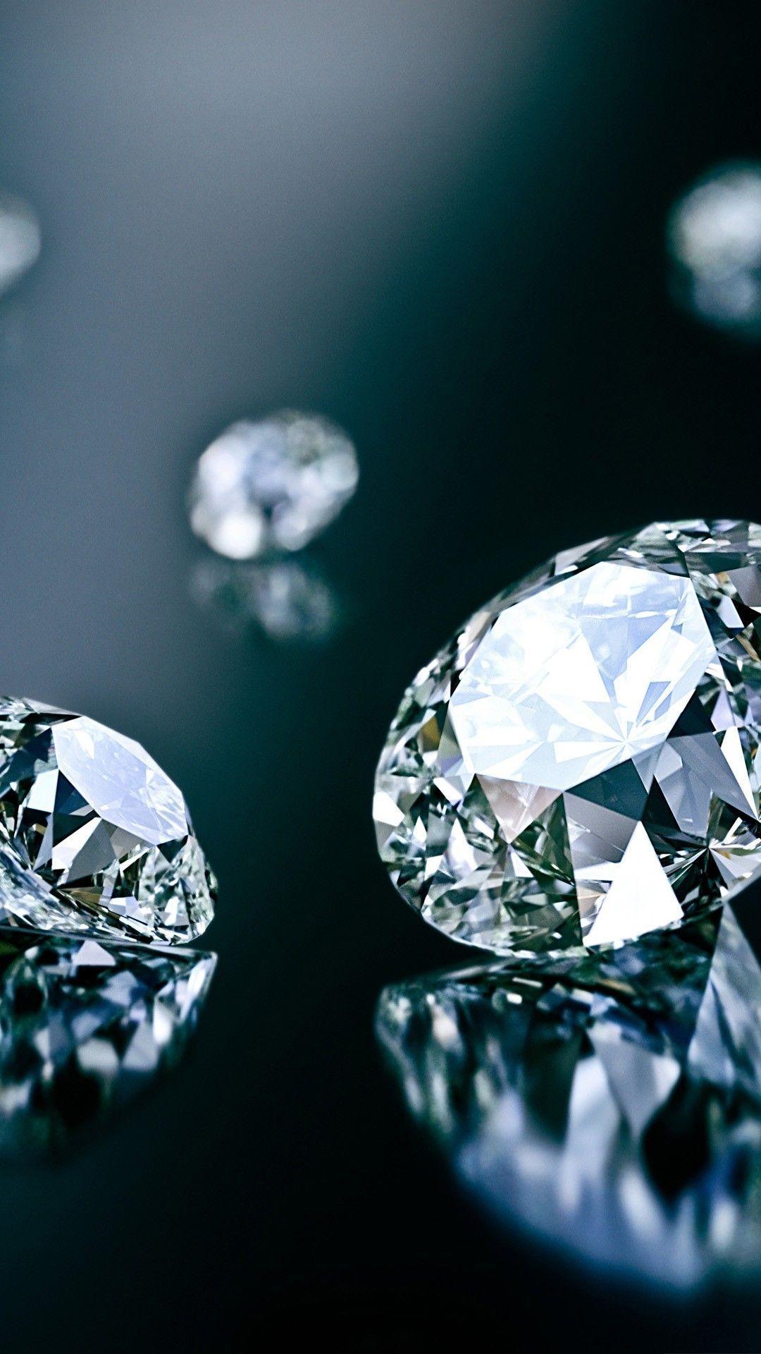 Diamanti scintillanti su sfondo scuro, 1080x1920 Verticale, Mobile