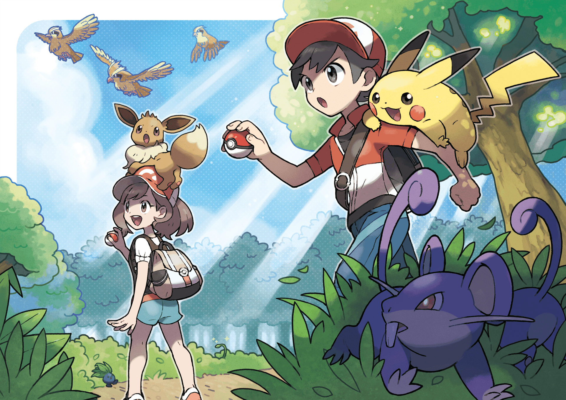 Pikachu ed Eevee, allenatori Pokémon, tipo elettro, 1920x1357 Full HD+ WUXGA, Desktop