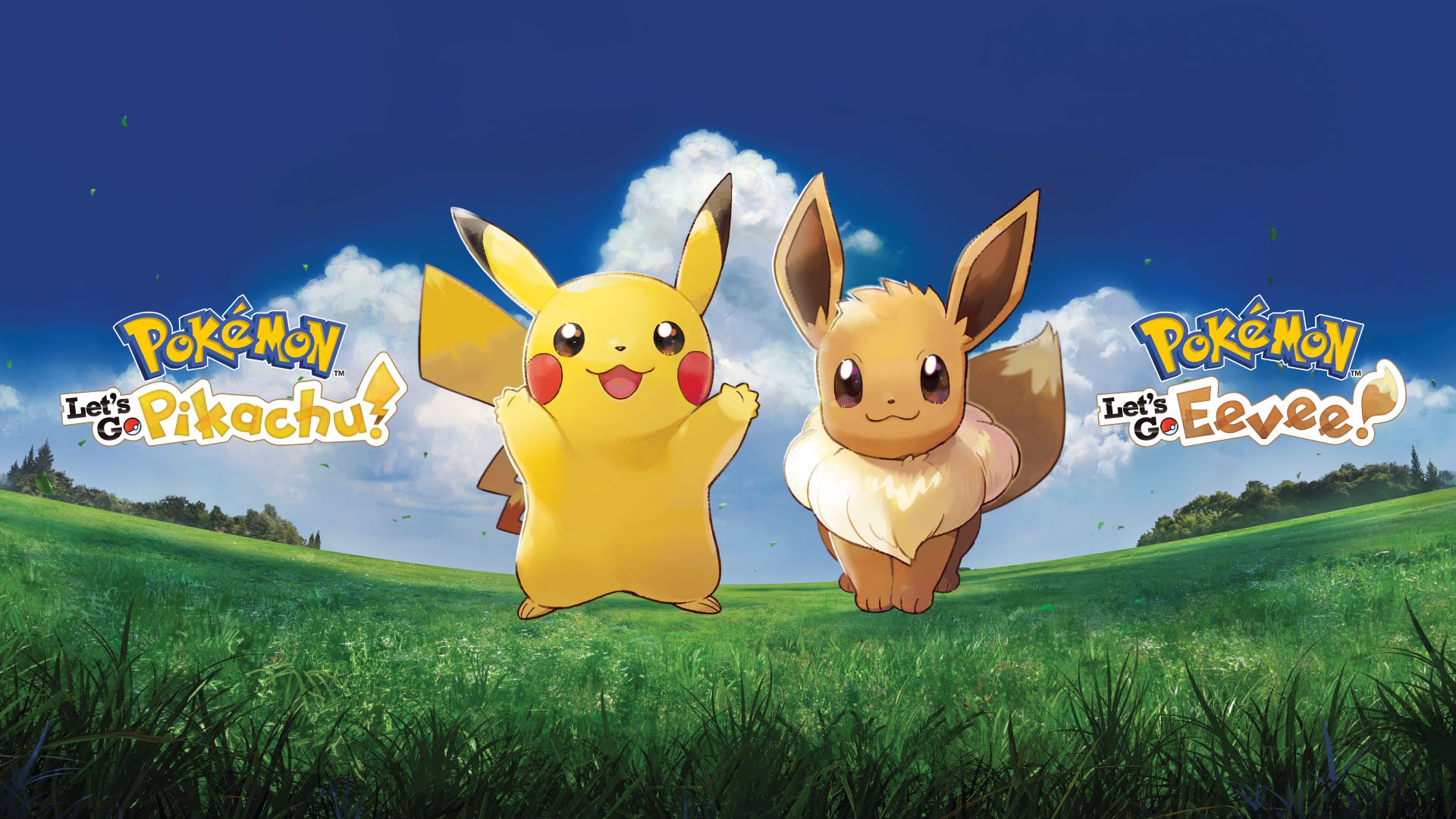 Pikachu ed Eevee prato, 1920x1080 1080p, Desktop