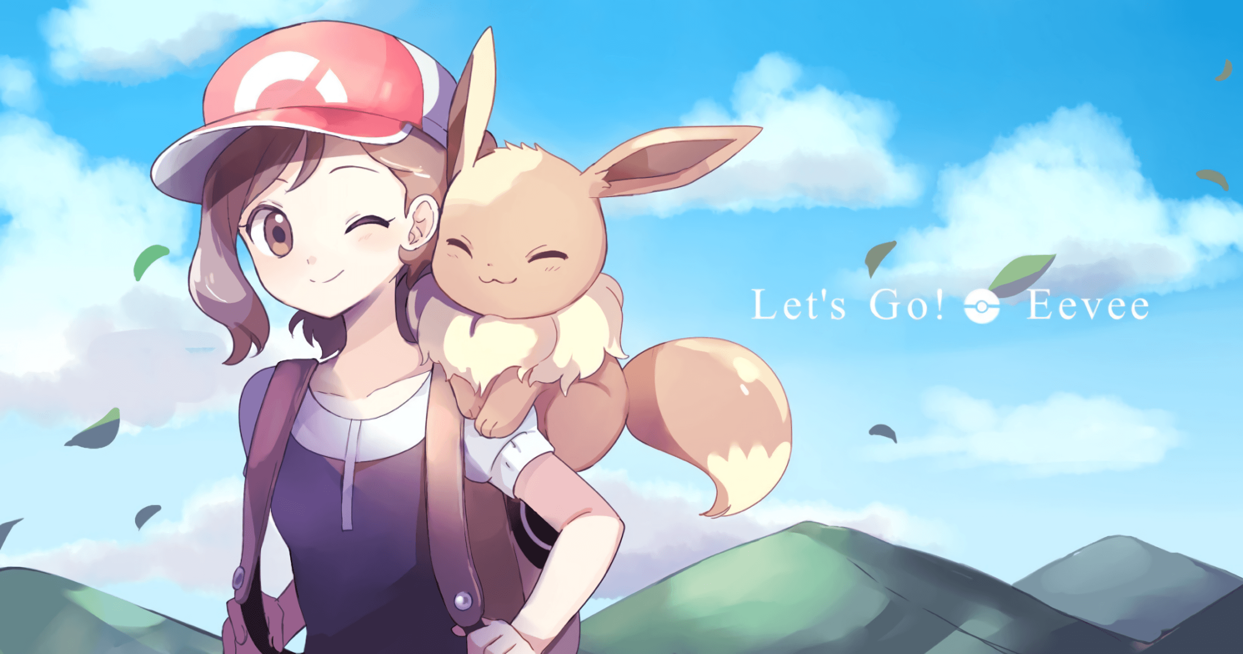 Allenatrice con Eevee, Pokémon, 2560x1348 1440p, Desktop