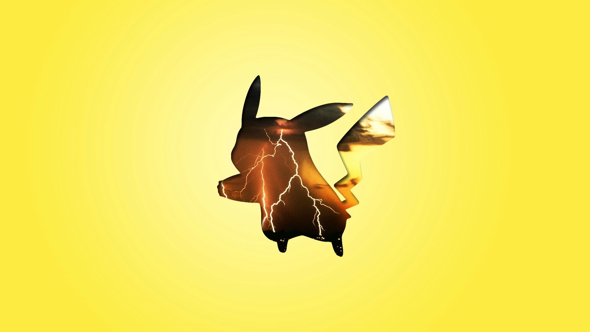 Pikachu silhouette sfondo giallo, 1920x1080 1080p, PC
