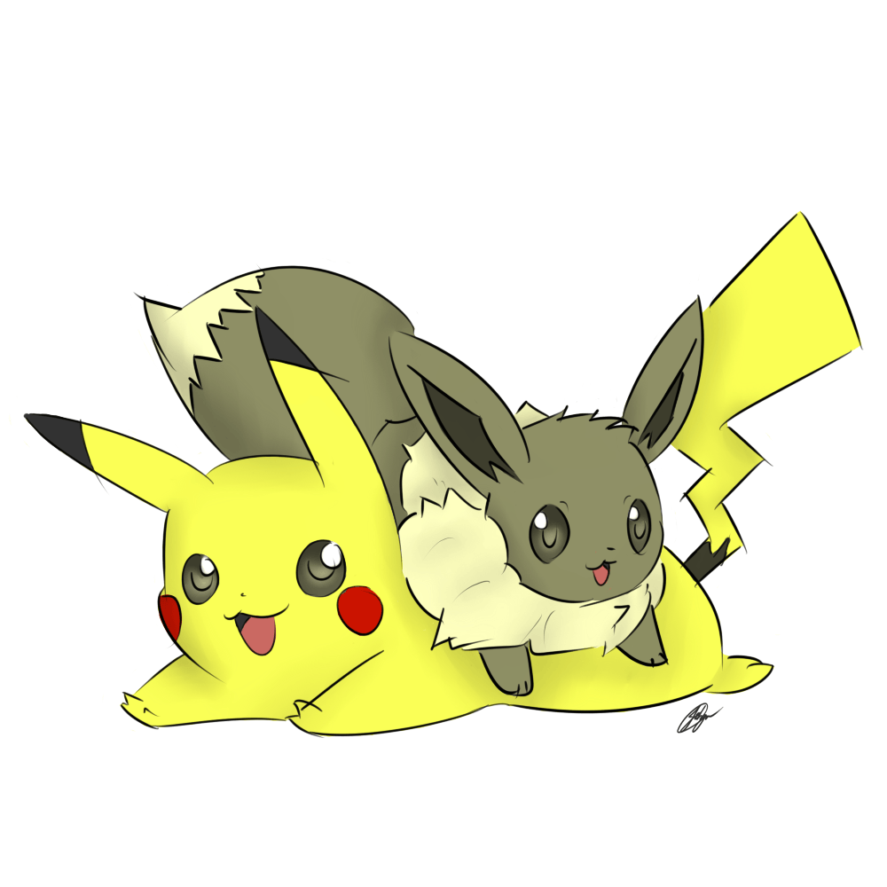 Pikachu ed Eevee Pokémon, 1000x1000 HD, Desktop