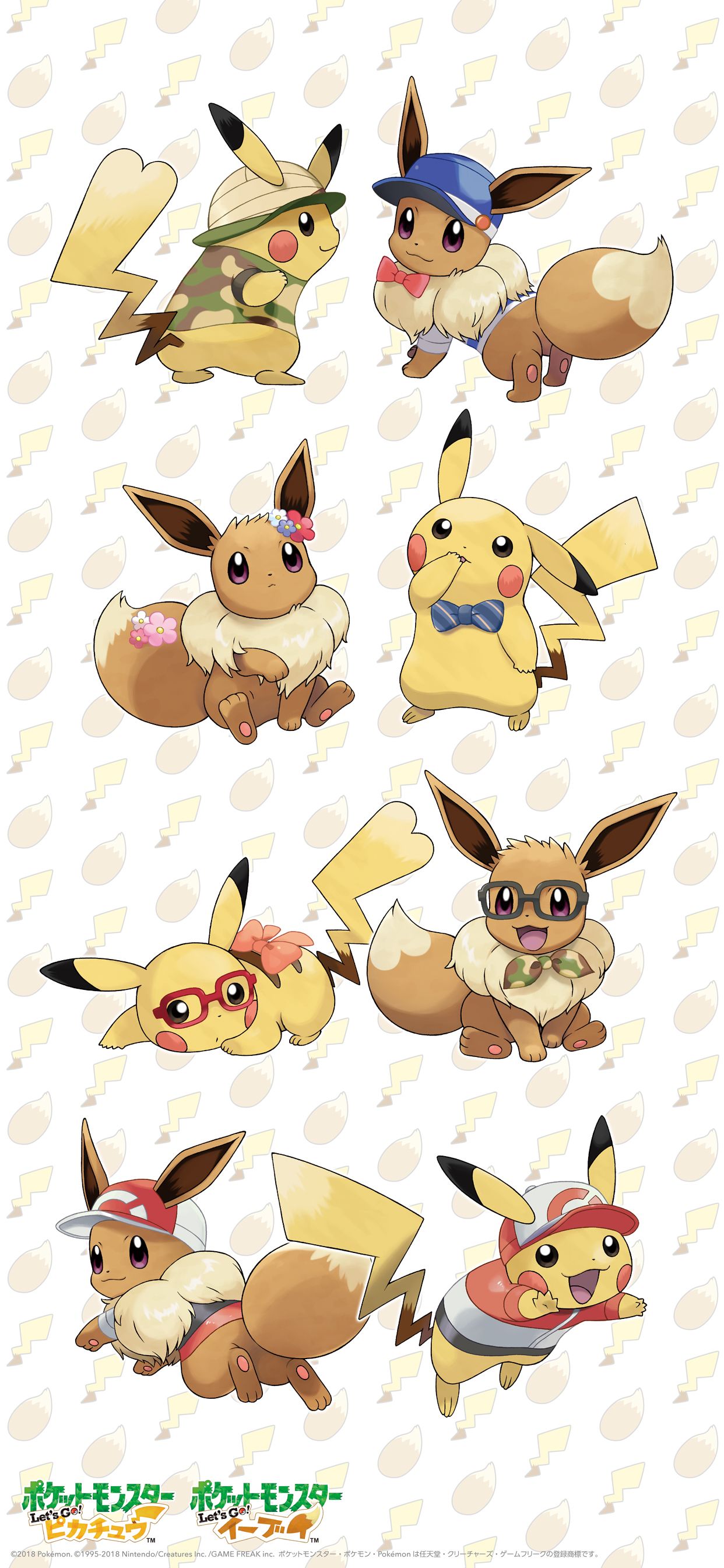 Pikachu ed Eevee costumi, tipo elettro, 1242x2688 Full HD Verticale, iPhone