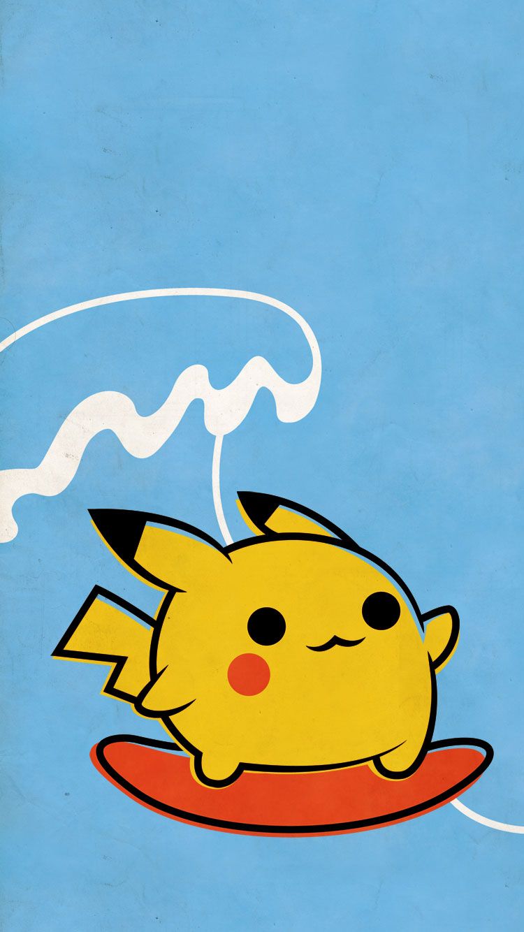 Pikachu cartoon sfondo azzurro, 750x1334 Full HD Verticale, iPhone Plus