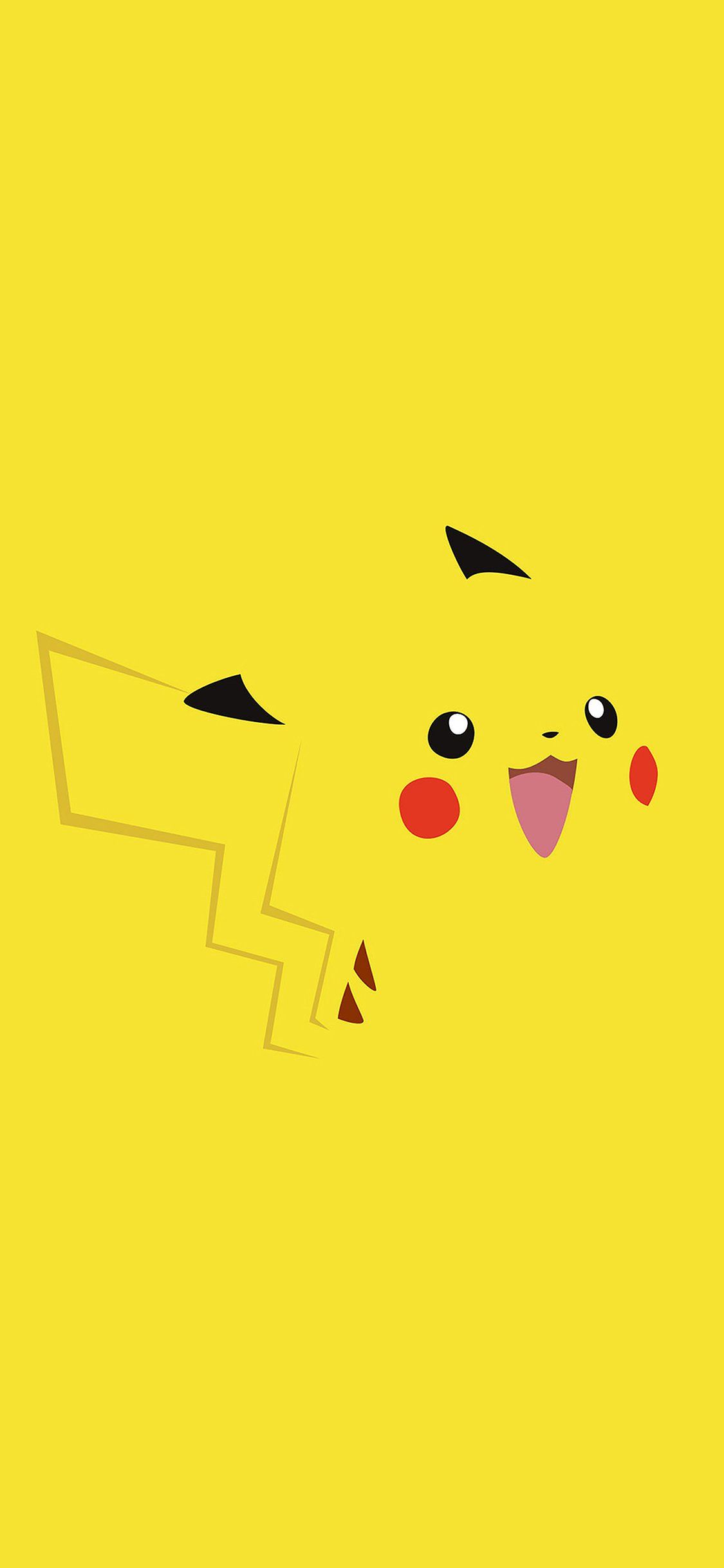 Pikachu minimal giallo, Pokémon, 1125x2436 Verticale, iPhone Air