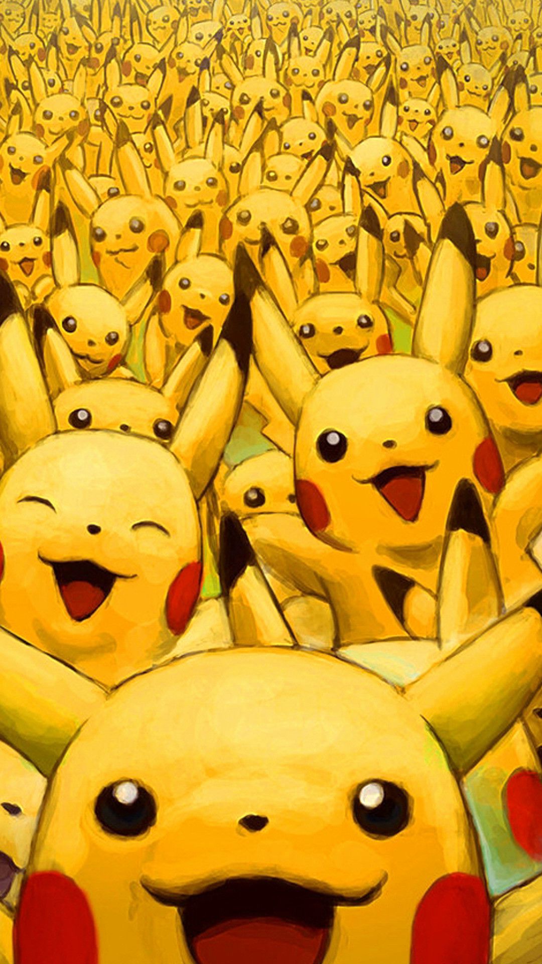 Pikachu viso minimalista giallo, 1080x1920 Verticale, iPhone Air