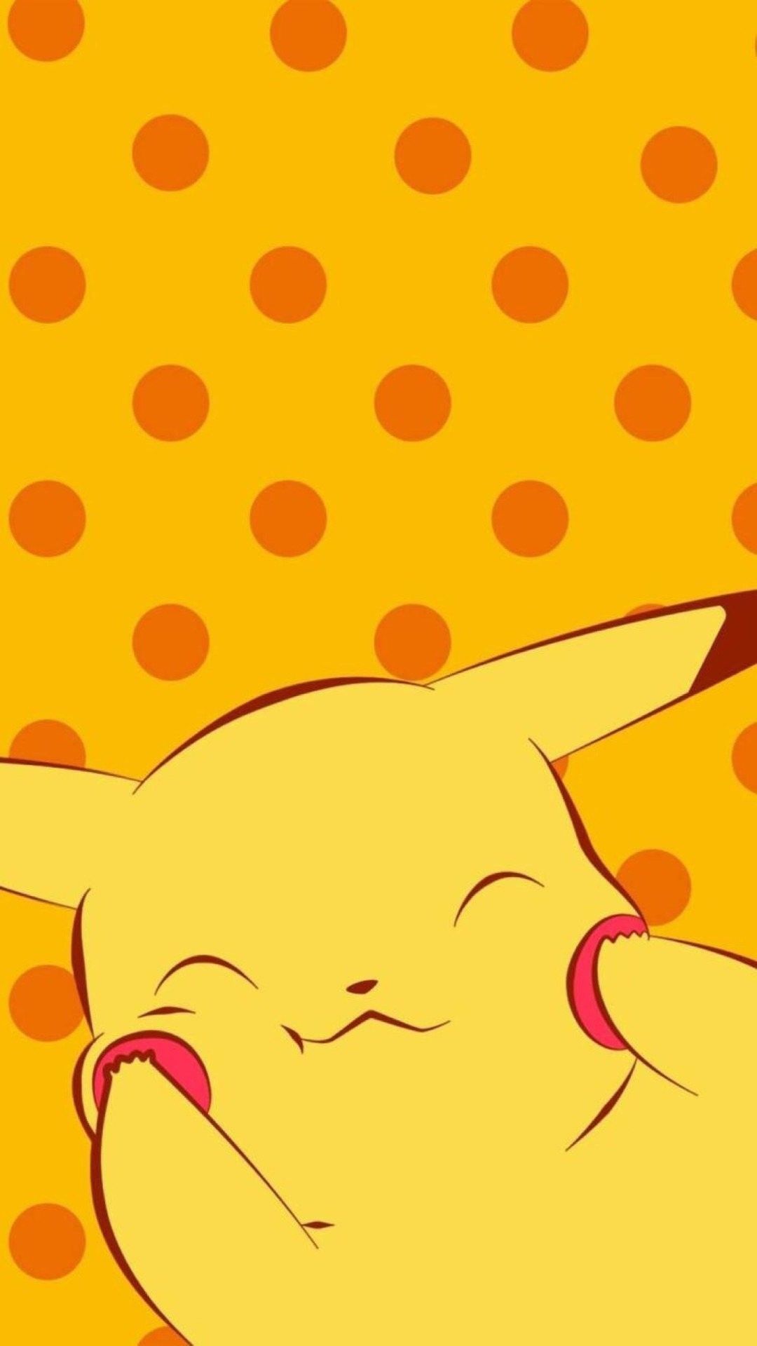 Pikachu sorridente pois arancioni, tipo elettro, 1080x1920 Full HD Verticale, iPhone Air