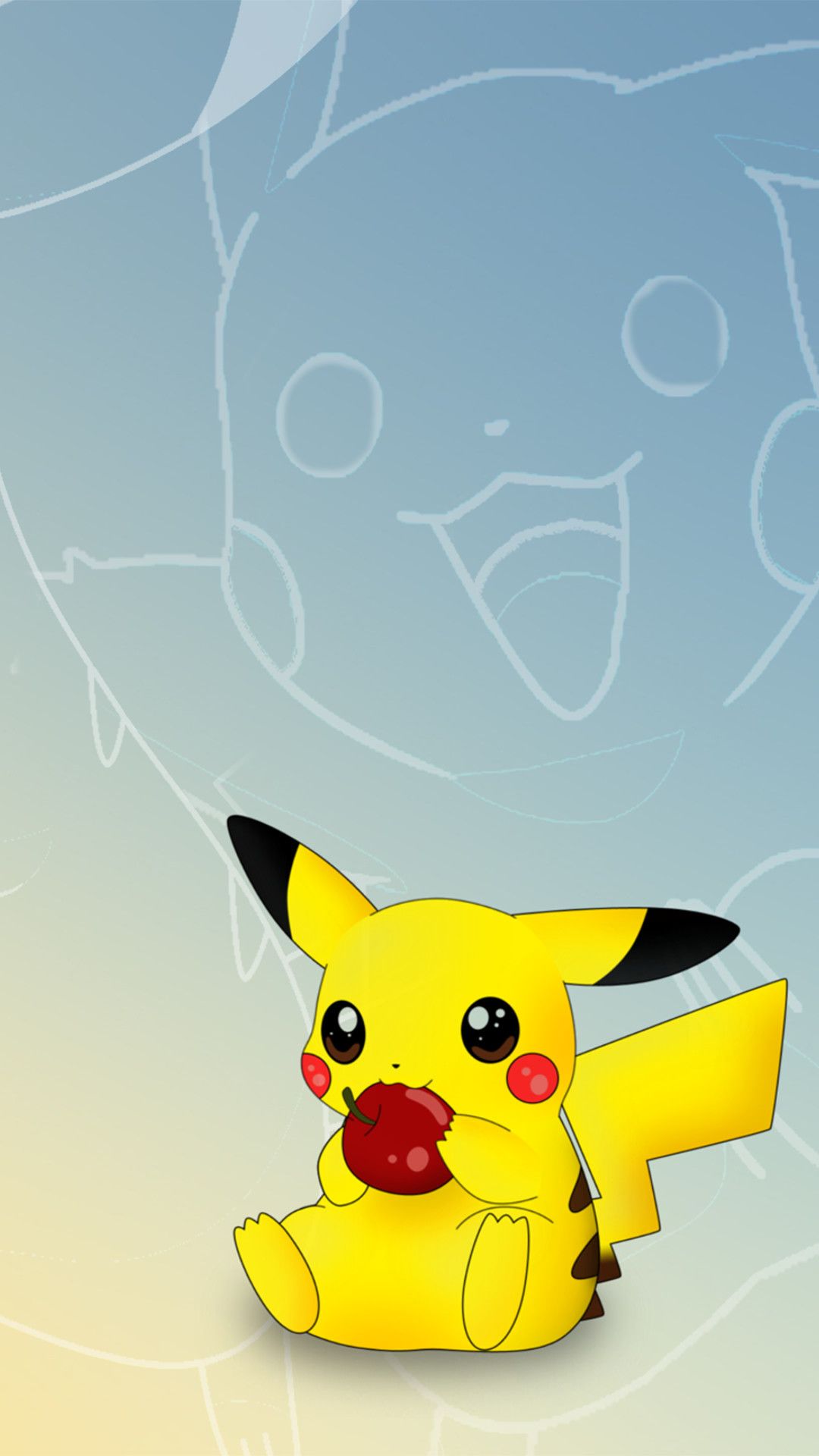 Pikachu Pokemon seduto, Nintendo, 1080x1920 Full HD Verticale, iPhone Pro