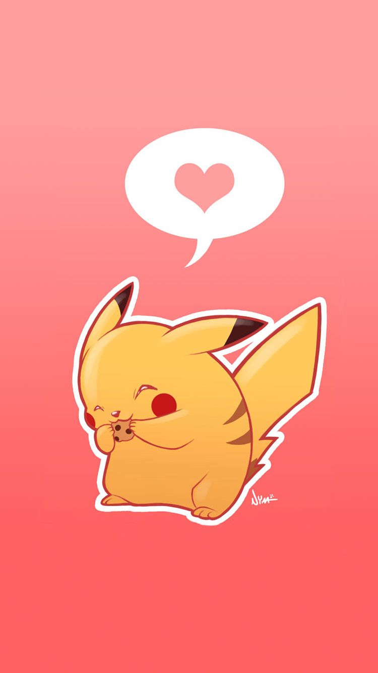 Pikachu con cuore fumetto, 750x1334 Full HD Verticale, iPhone Pro Max