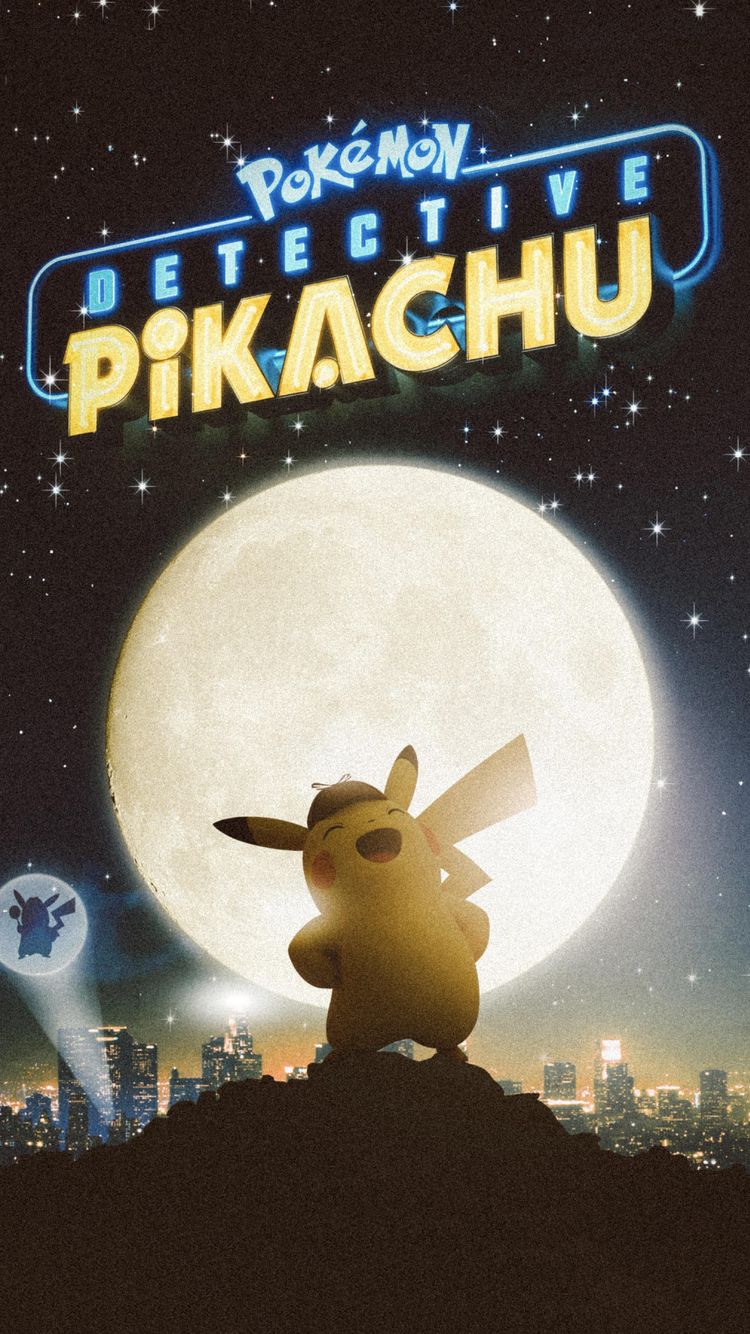 Detective Pikachu poster luna, 750x1334 Verticale, iPhone Pro