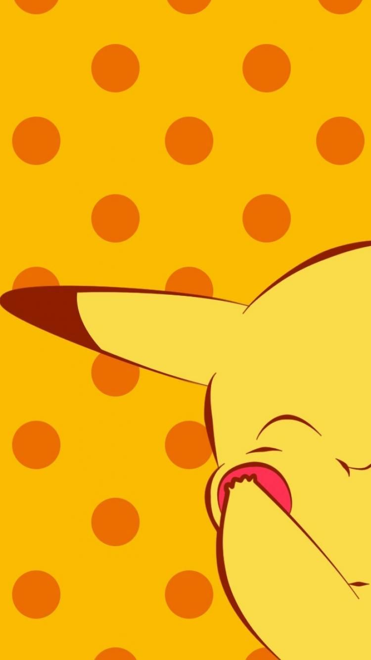 Pikachu Pokémon sfondo giallo, 750x1334 Verticale, iPhone Plus