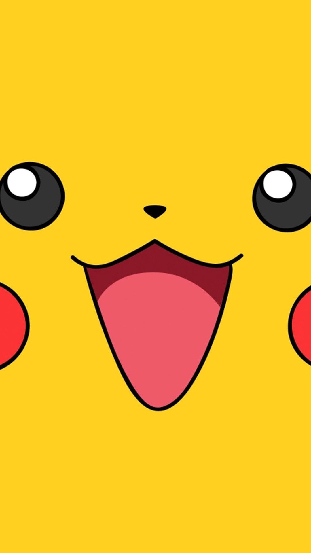 Pikachu sfondo giallo minimal, 1080x1920 Verticale, iPhone