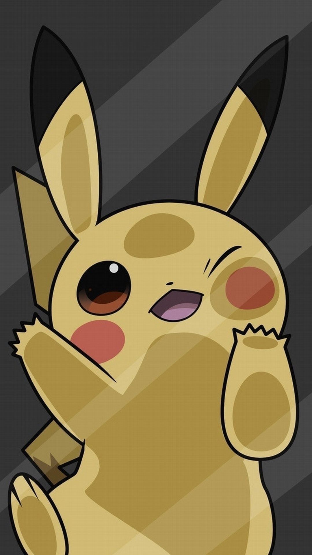Pikachu Pokémon sfondo grigio, 1080x1920 Verticale, iPhone Air