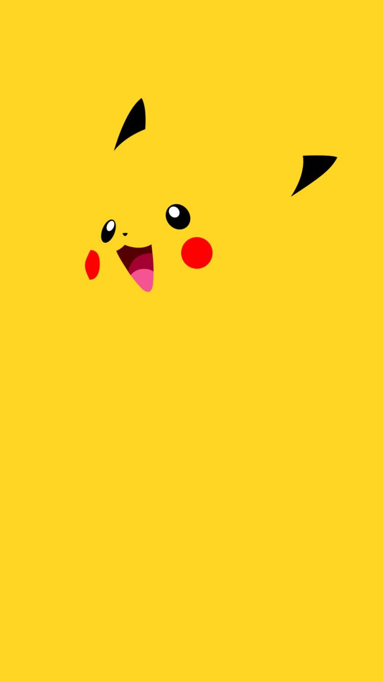 Pikachu viso minimal giallo, tipo elettro, 750x1334 Full HD Verticale, iPhone Pro