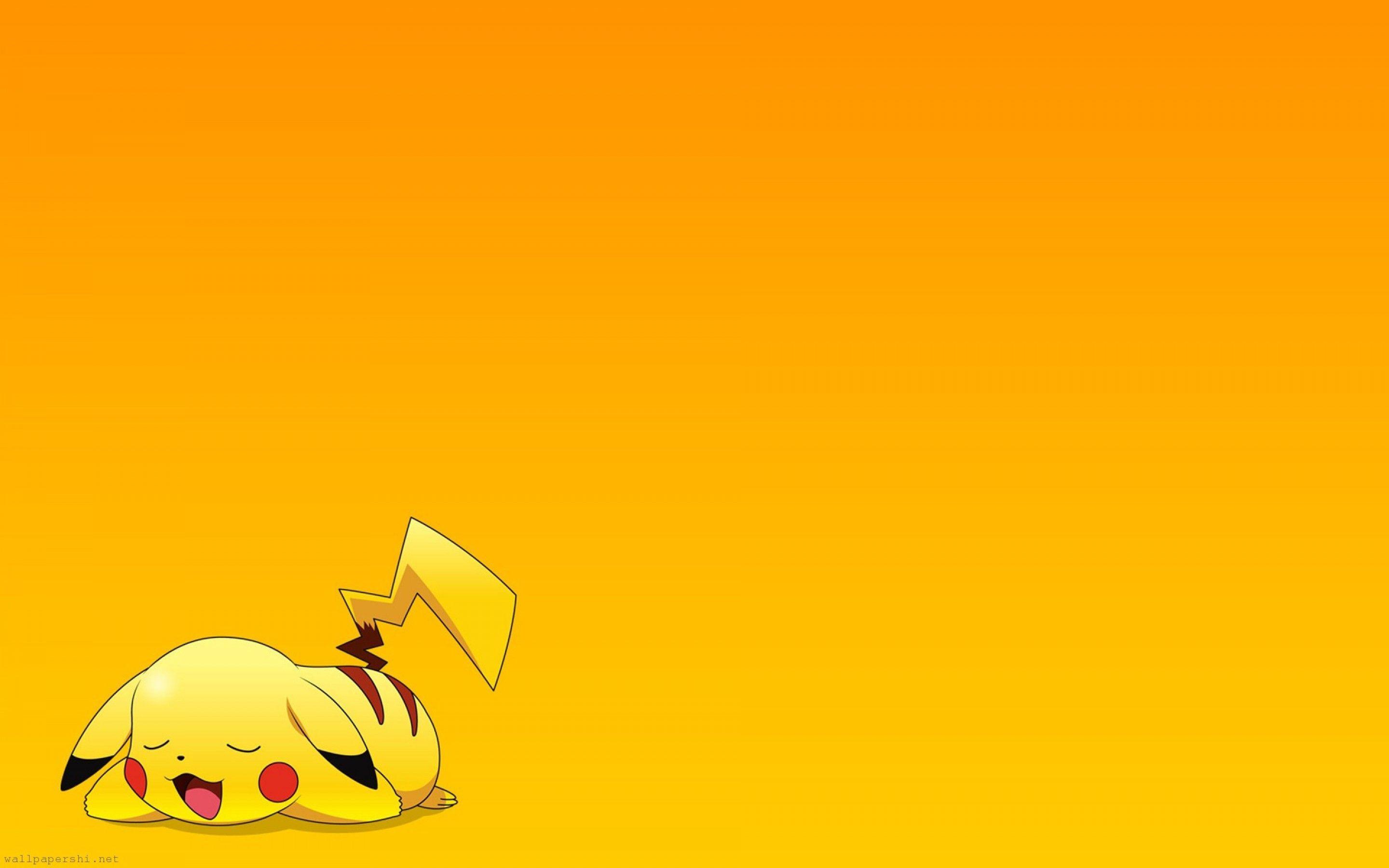 Pikachu sdraiato sfondo giallo, 2880x1800 WQXGA, PC