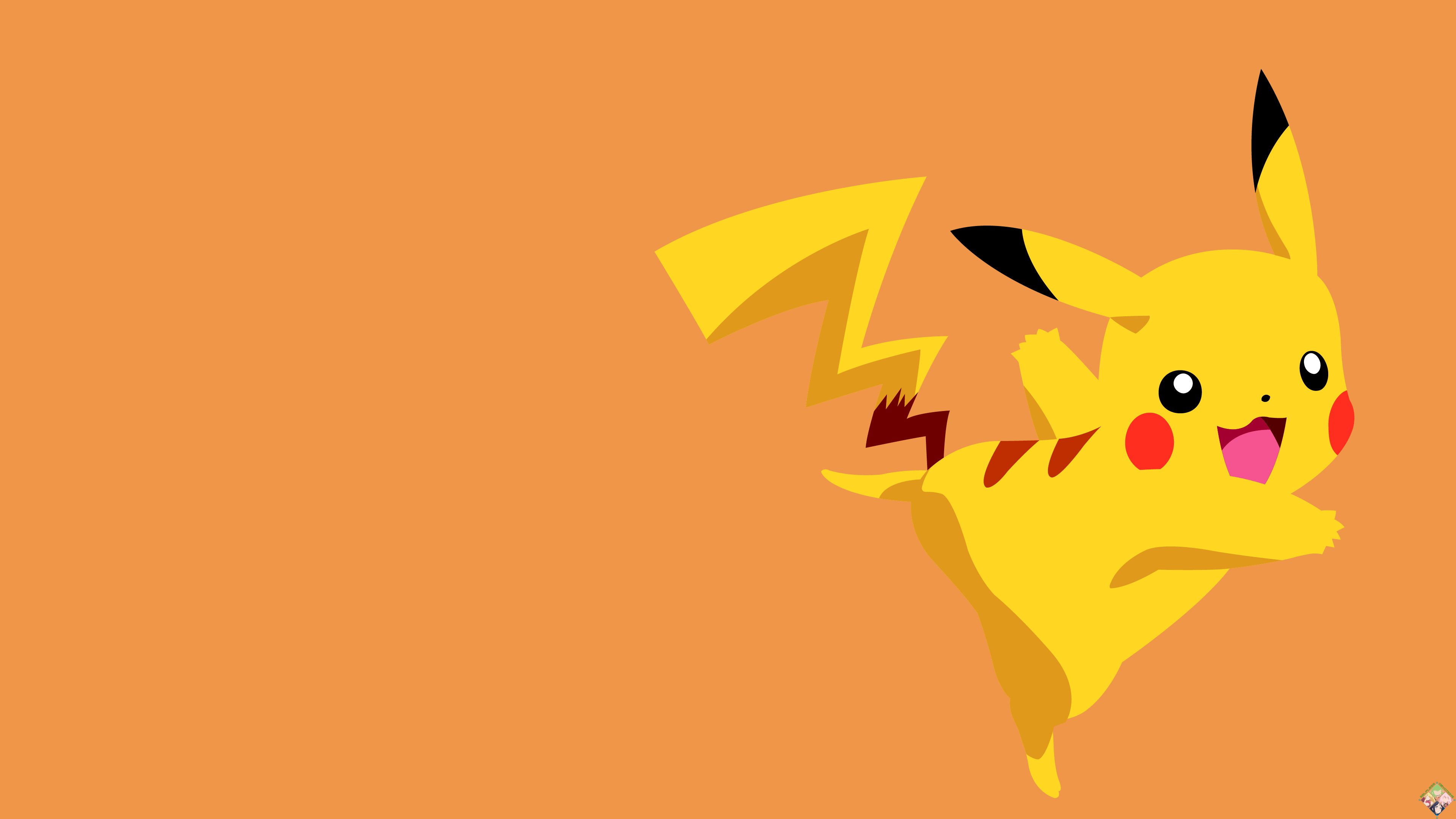 Pikachu Pokemon minimalista, Nintendo, 3840x2160 4K Ultra HD, Monitor 4K
