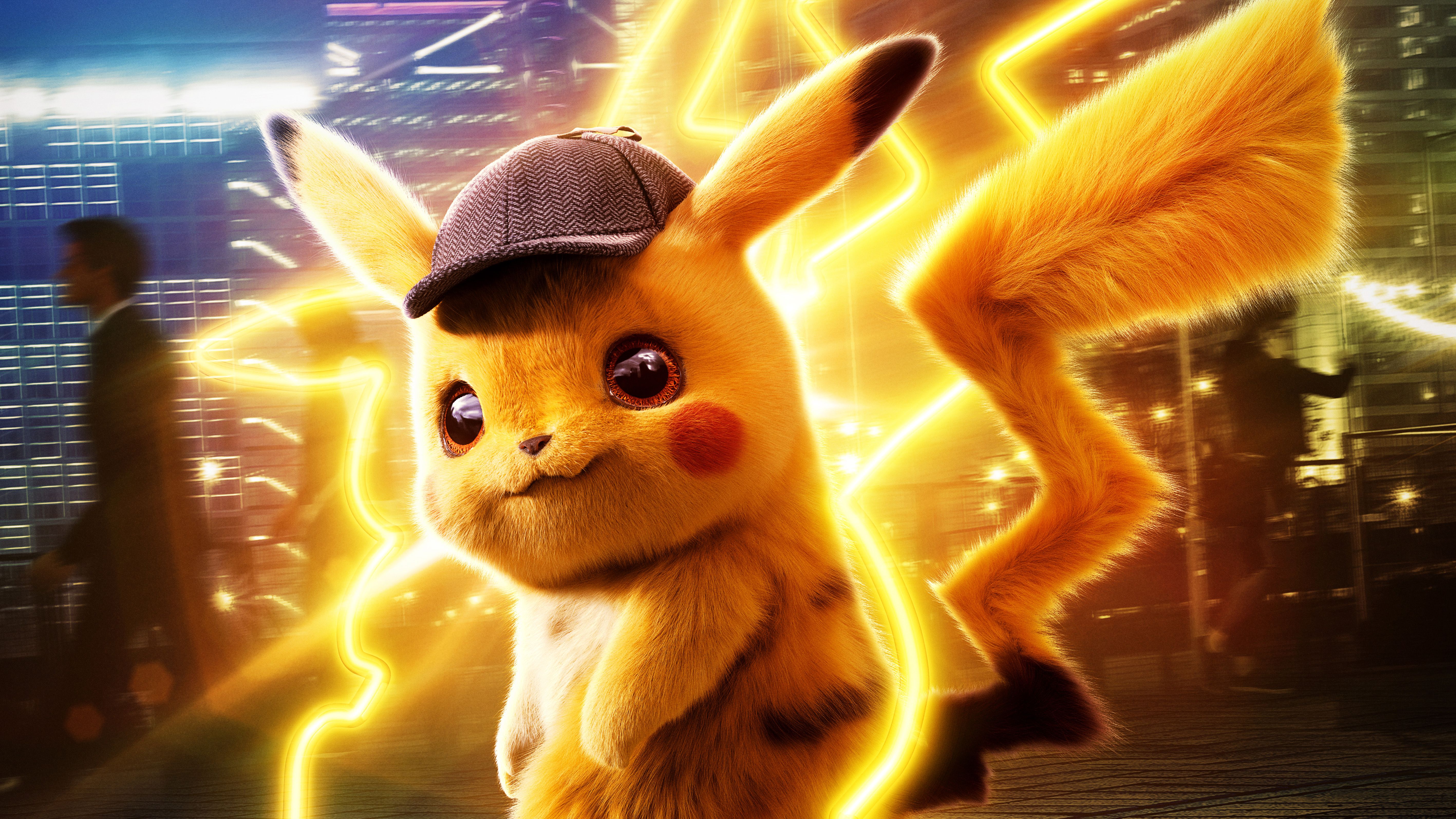 Pikachu detective con cappello, 5669x3189 4K Ultra HD, Monitor 4K