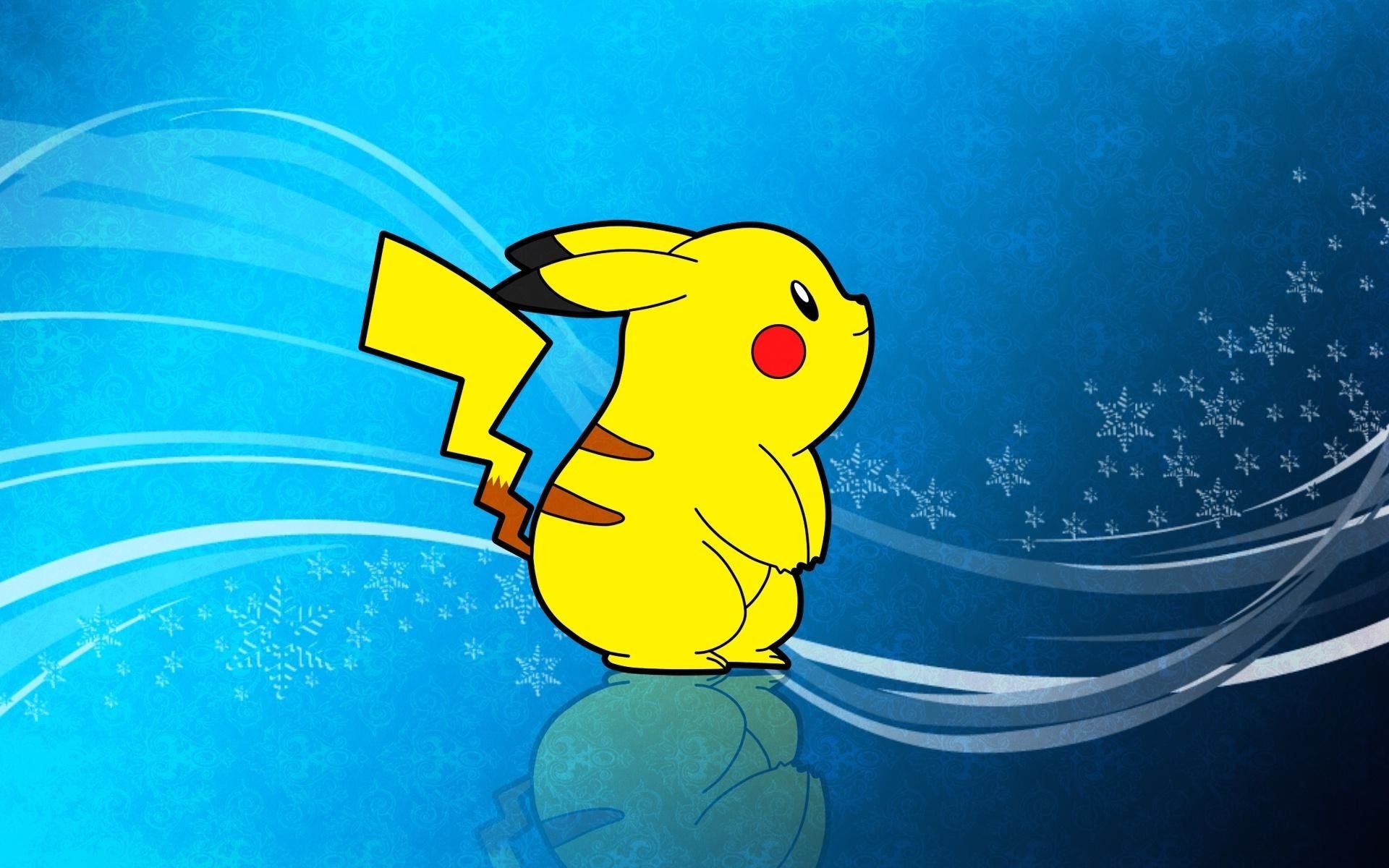 Pikachu sfondo blu, 1920x1200 WUXGA, Desktop