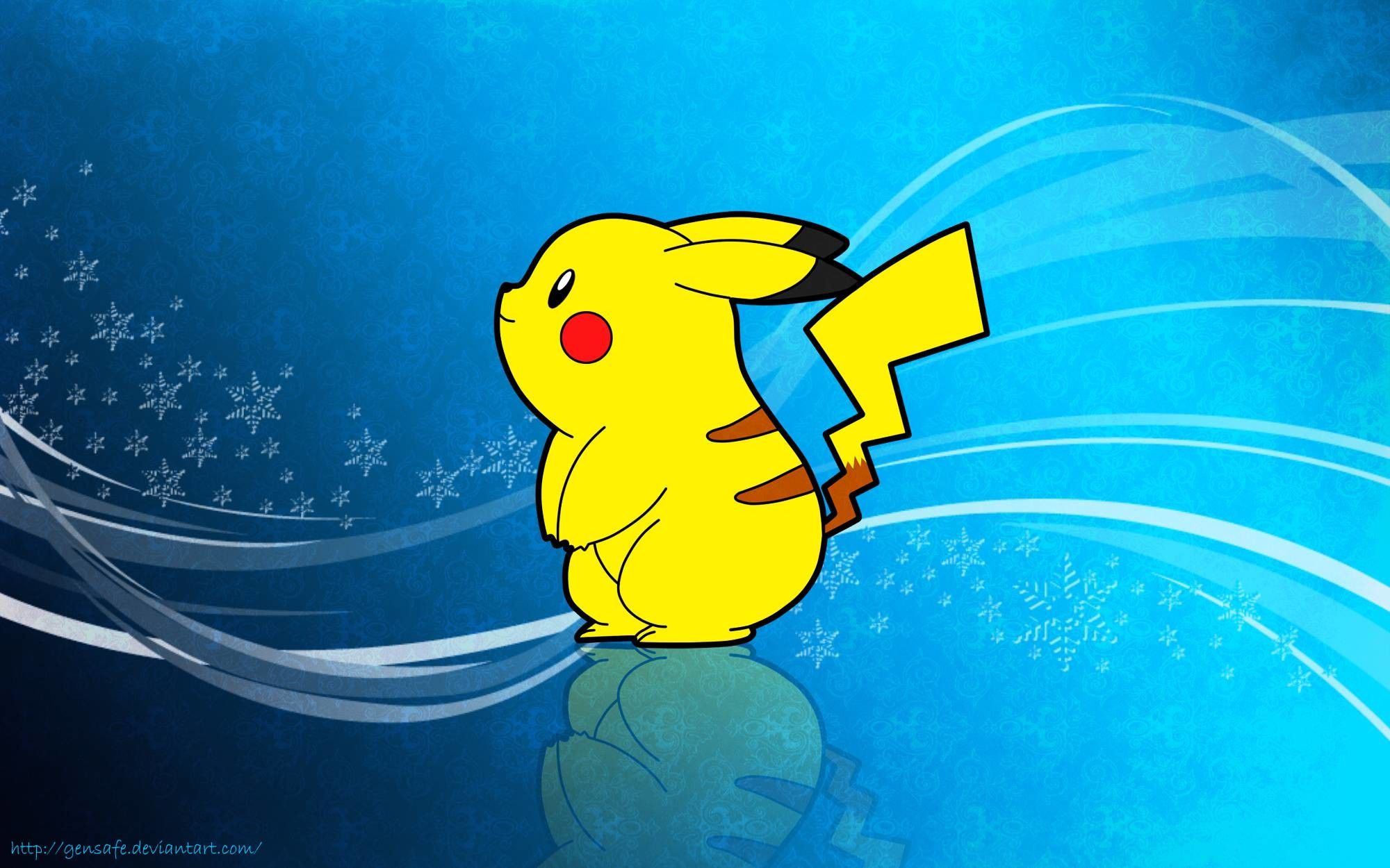 Pikachu sfondo blu, 2000x1250 2K, Desktop