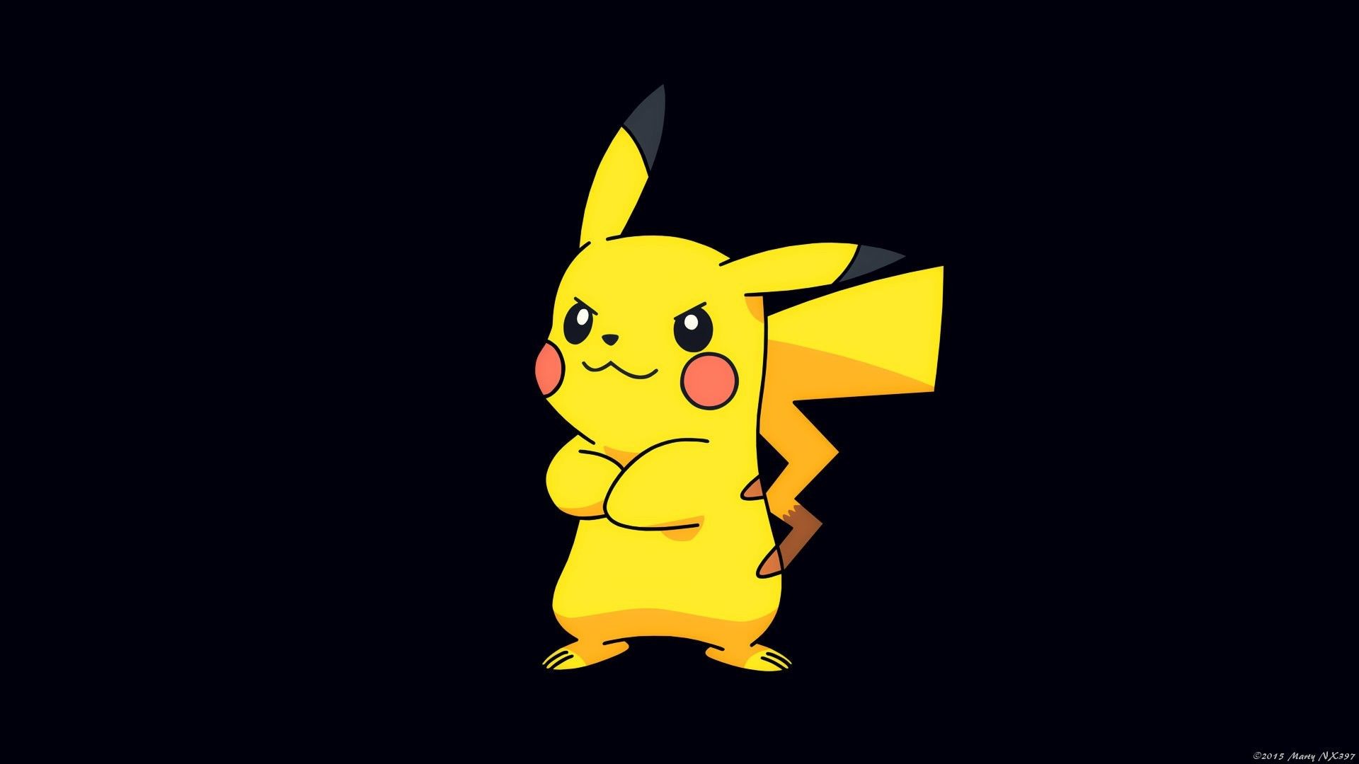 Pikachu sfondo nero, Pokémon, 1920x1080 Full HD, PC