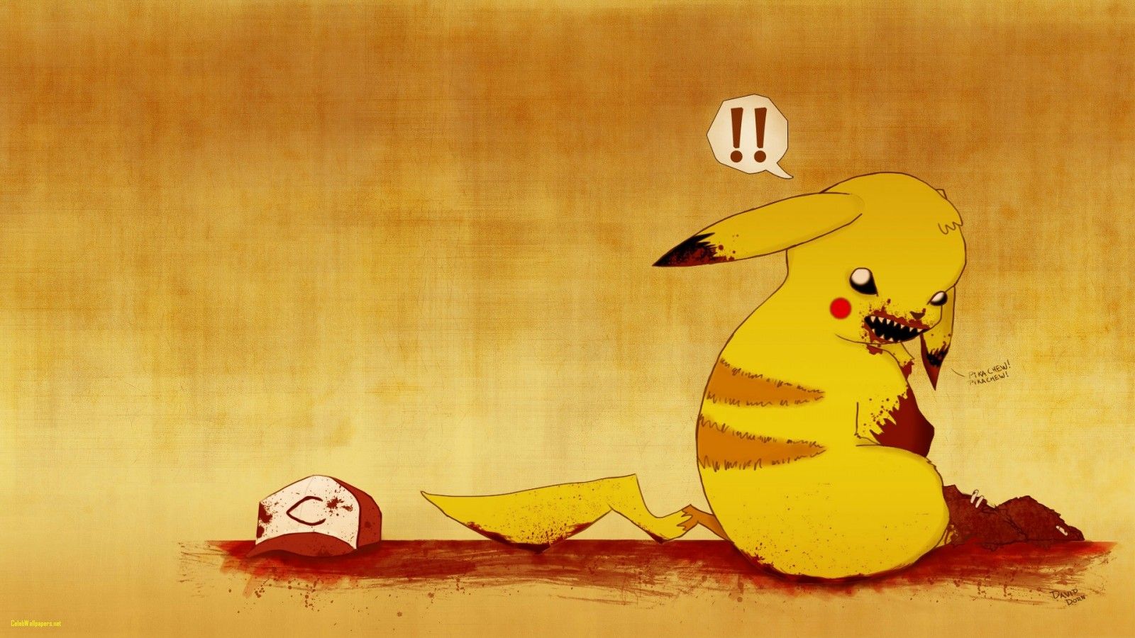 Pikachu spaventato macchie sangue, 1600x900 HD Ready, Desktop
