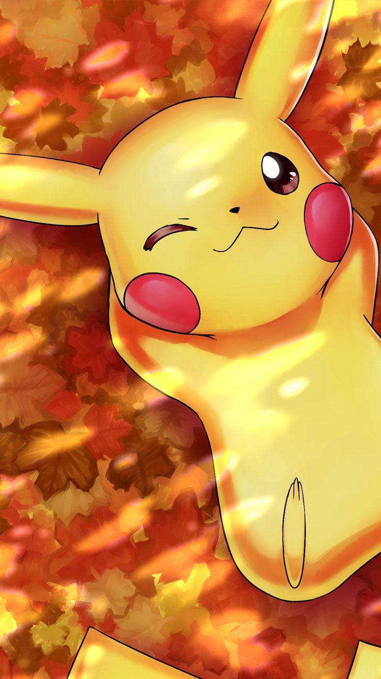Pikachu su foglie autunnali, 750x1334 Full HD Verticale, iPhone