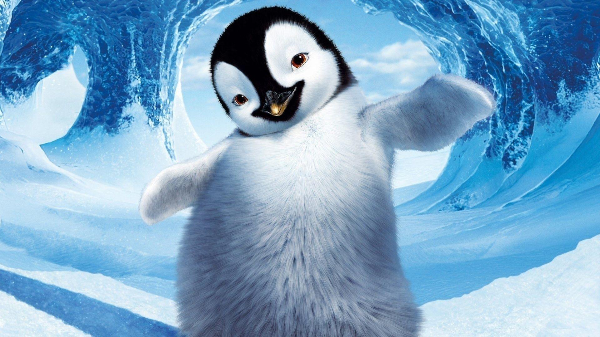 Pinguino animato Happy Feet, 1920x1080 Full HD, PC