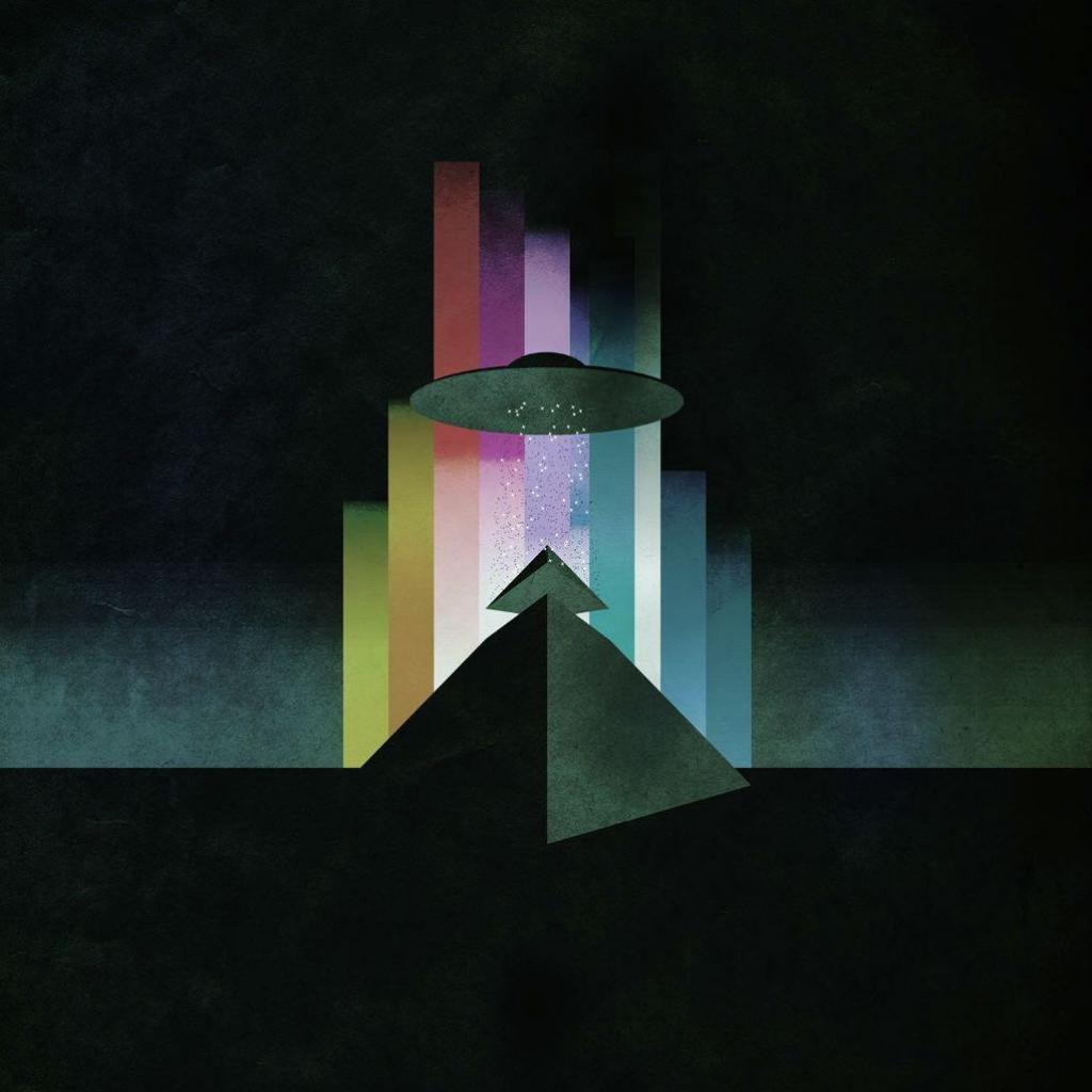 Piramide astratta con spettro colori, 1024x1024 HD, Desktop
