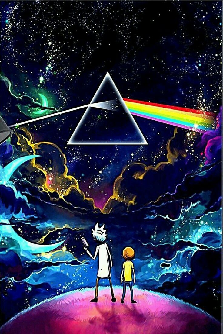 Rick e Morty, prisma Pink Floyd, 736x1099 Full HD Verticale, Smartphone