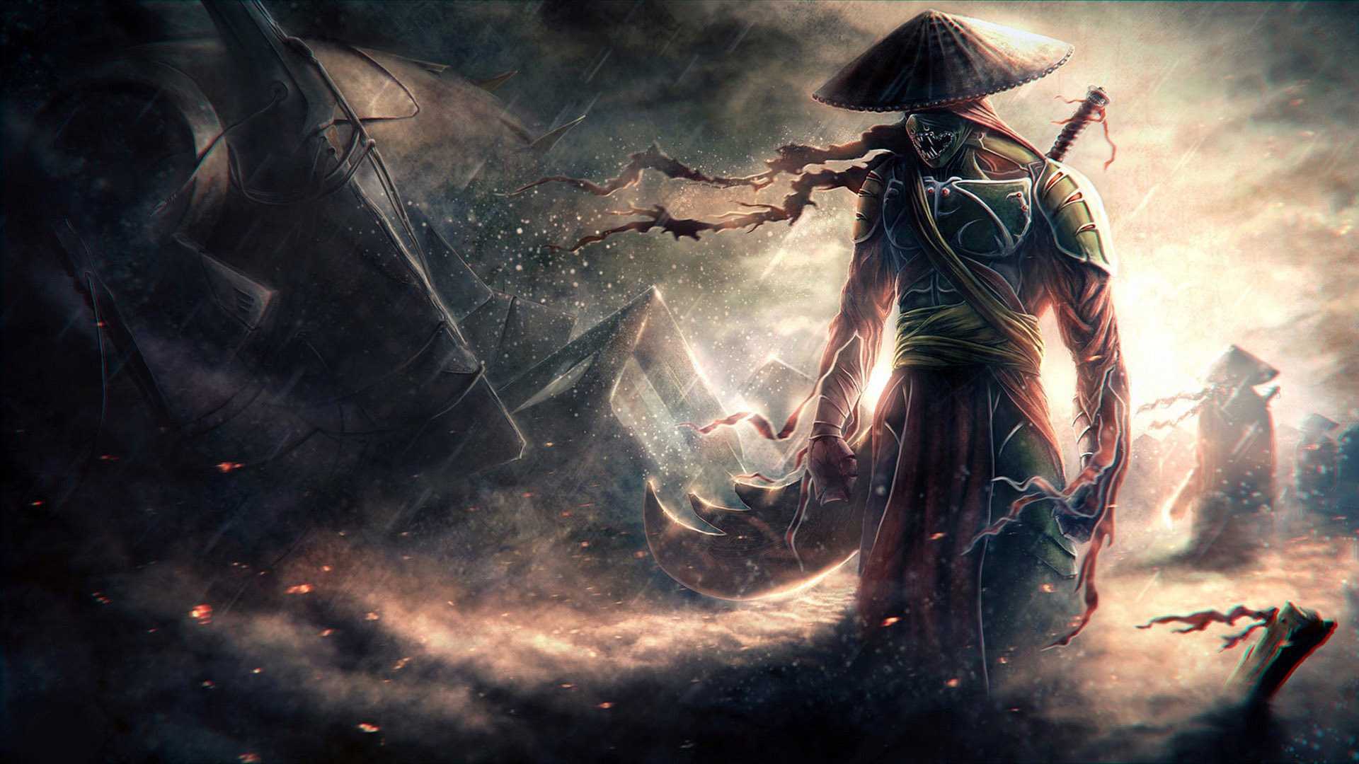 guerriero giapponese con katana, 1920x1080 Full HD, Laptop