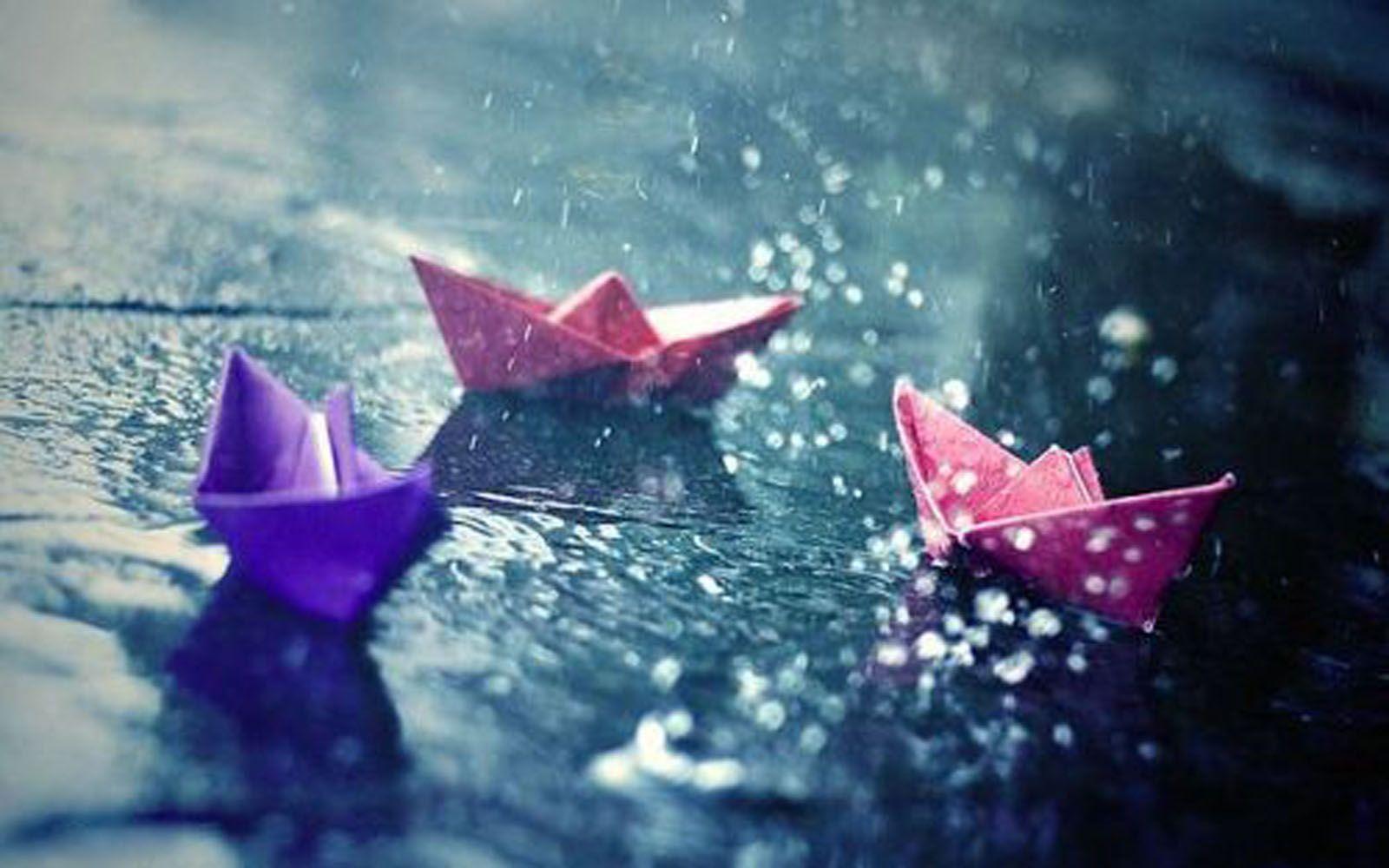 barchette di carta sotto pioggia, 1600x1000 HD, PC
