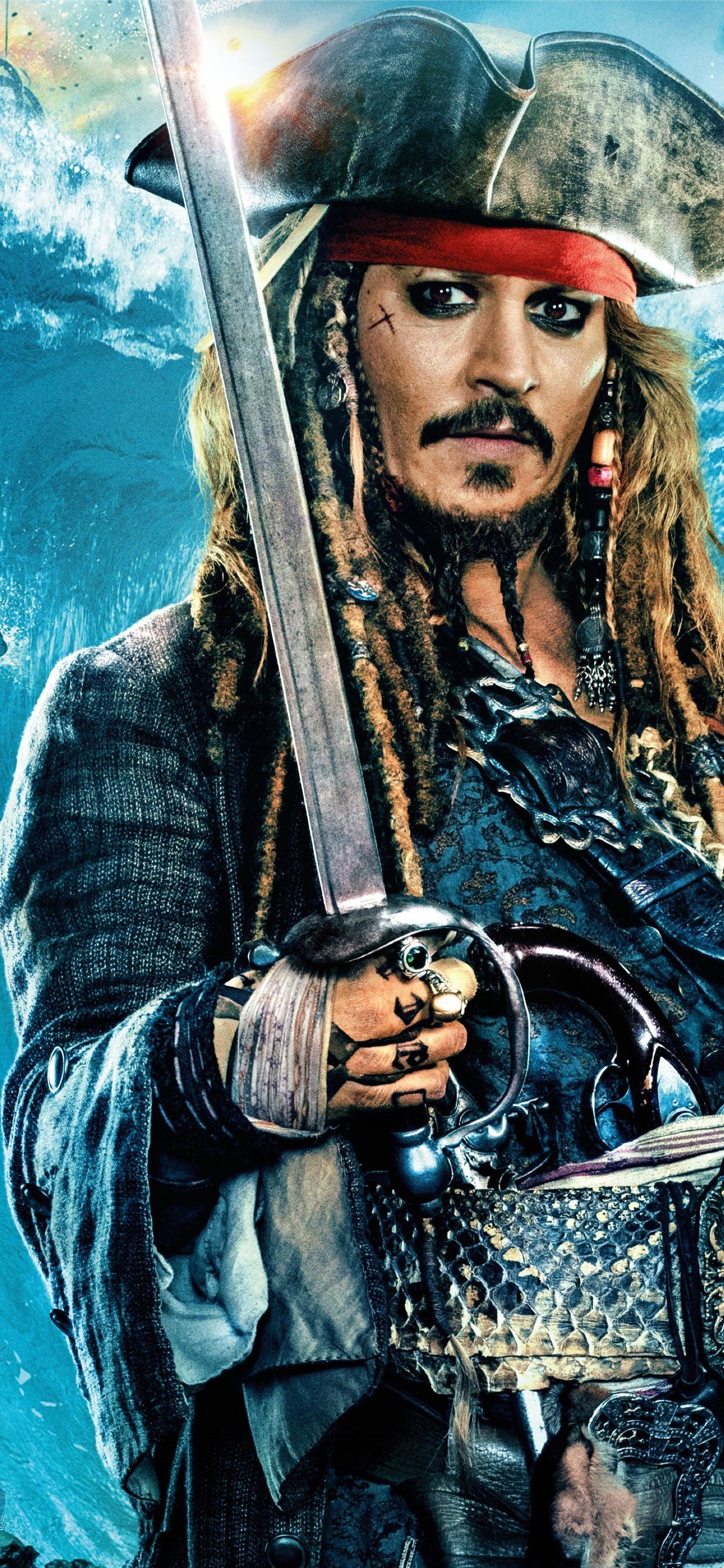 Jack Sparrow con spada, 1284x2778 Full HD Verticale, Smartphone