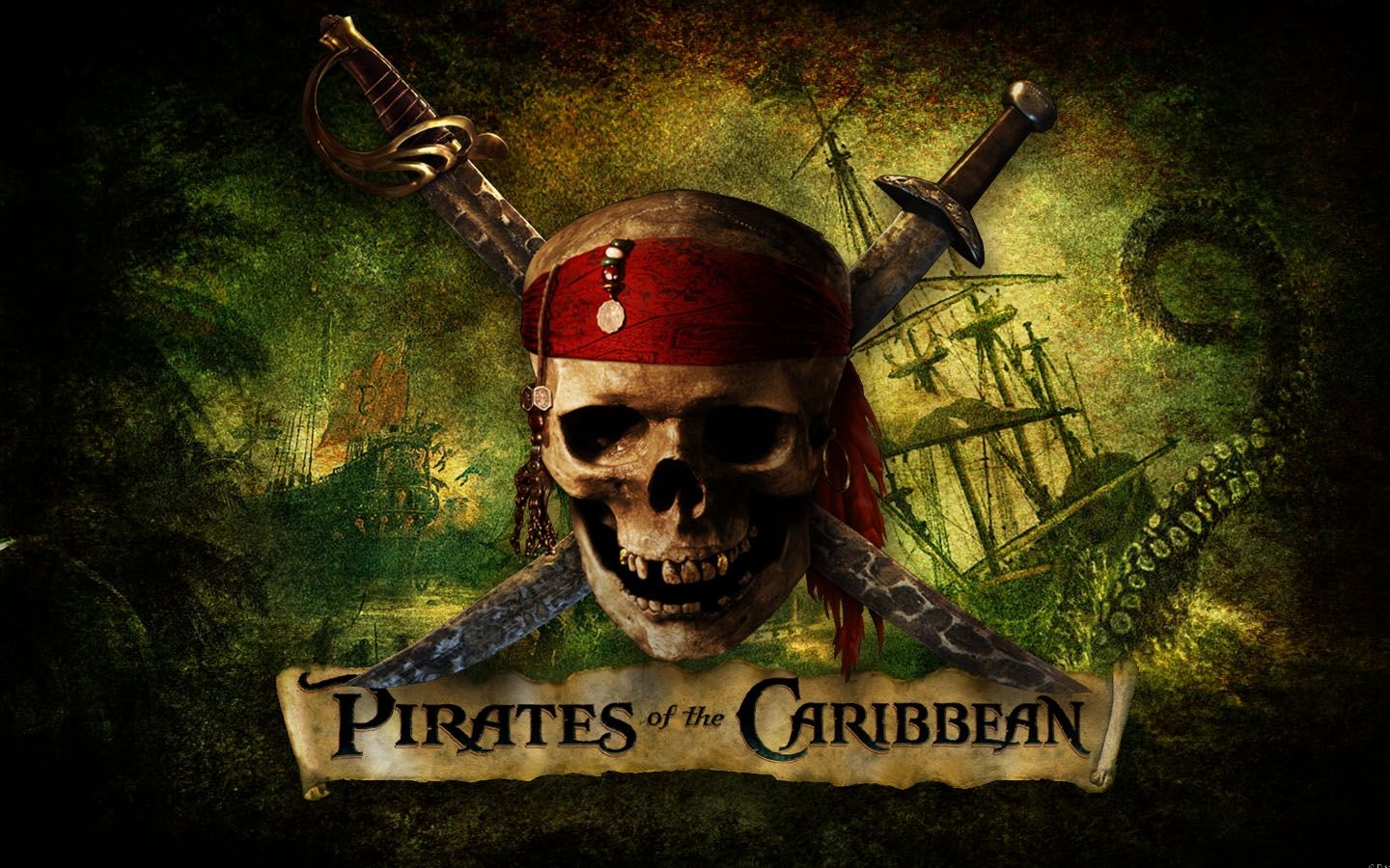 Pirati dei Caraibi teschio logo, 1440x900 HD, Desktop