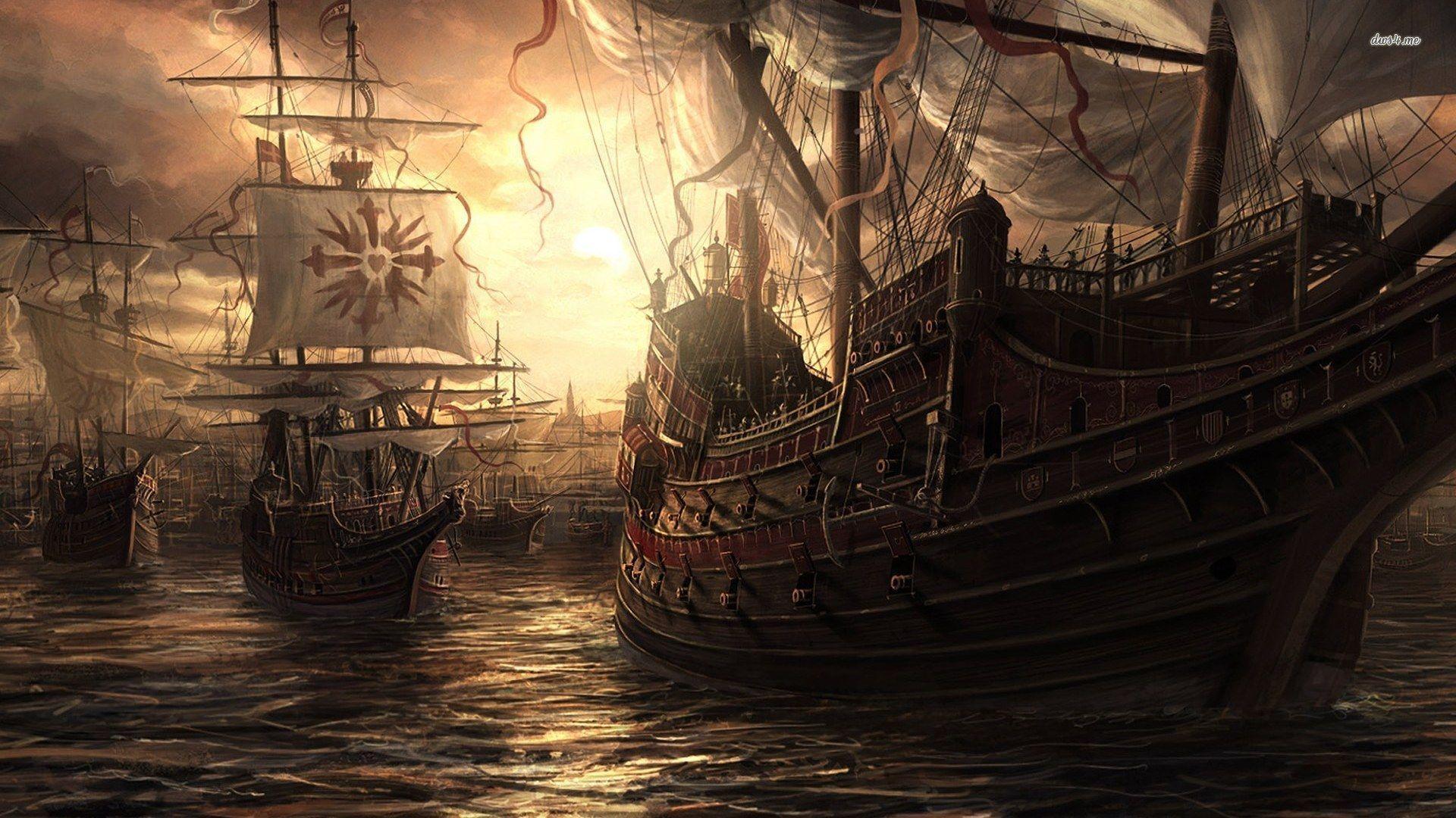 Navi pirata veliere oceano, 1920x1080 Full HD 1080p, Laptop