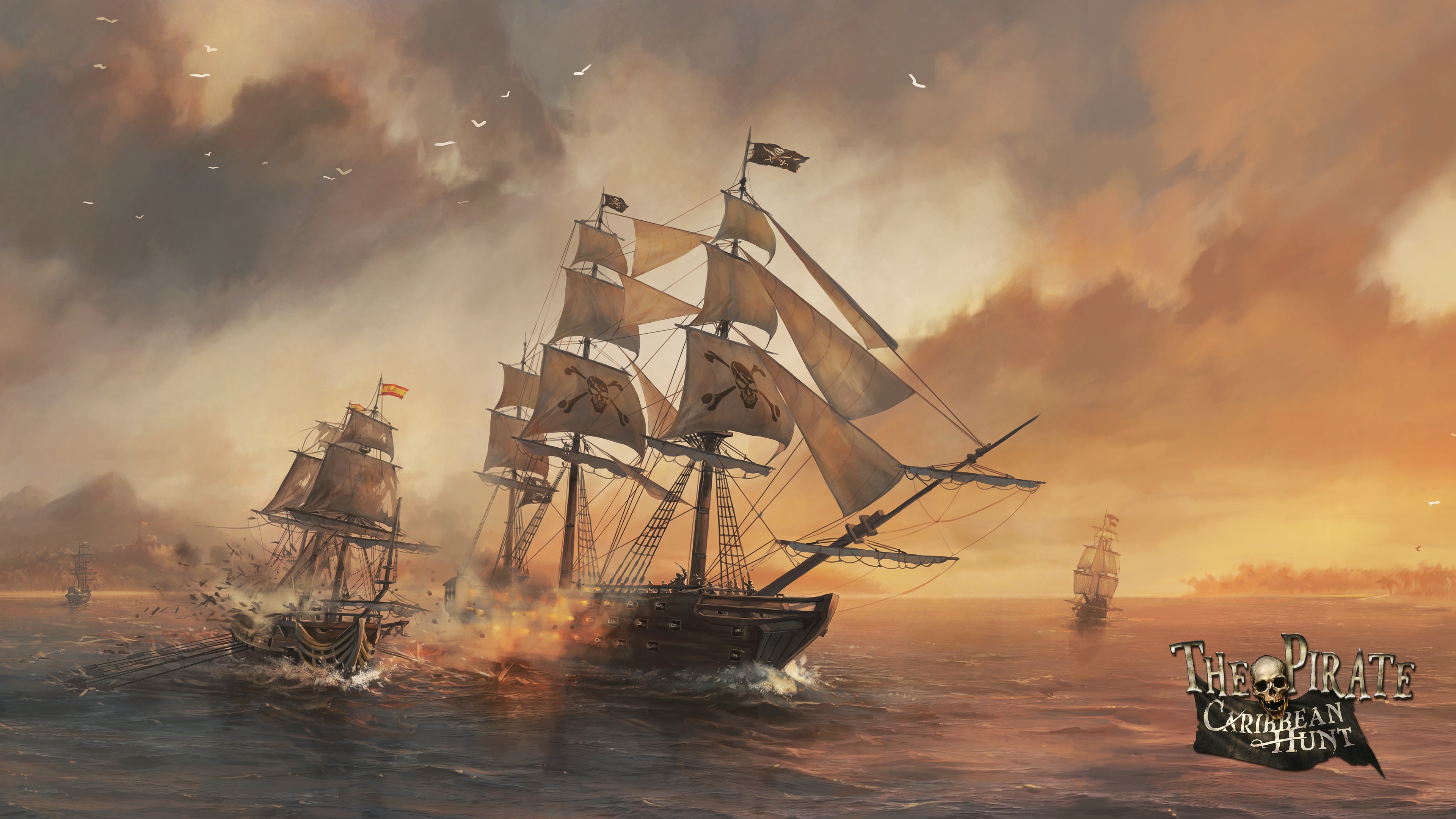 Battaglia navale navi pirata, 3840x2160 4K, Desktop 4K