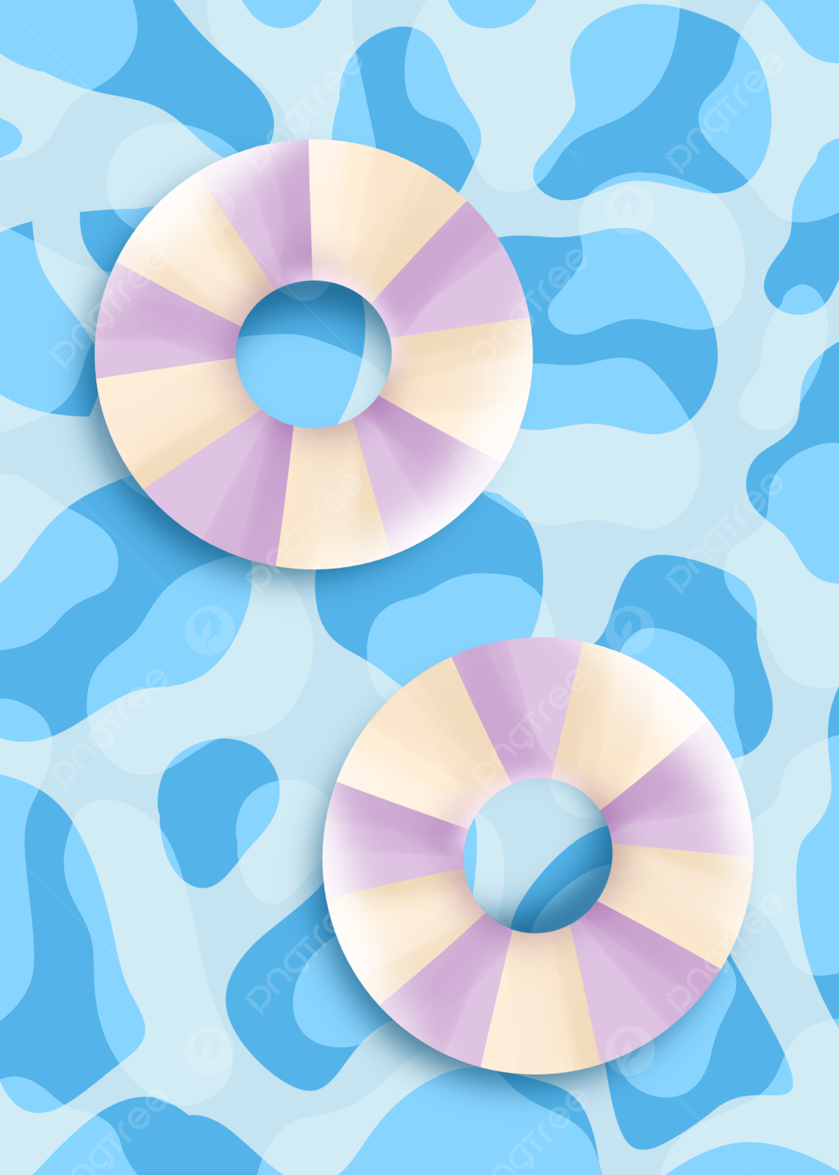 Ciambelle piscina illustrate blu, 1200x1680 Verticale, Android