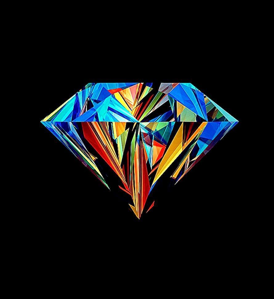 Diamante colorato geometrico, 890x972 Full HD Verticale, Smartphone