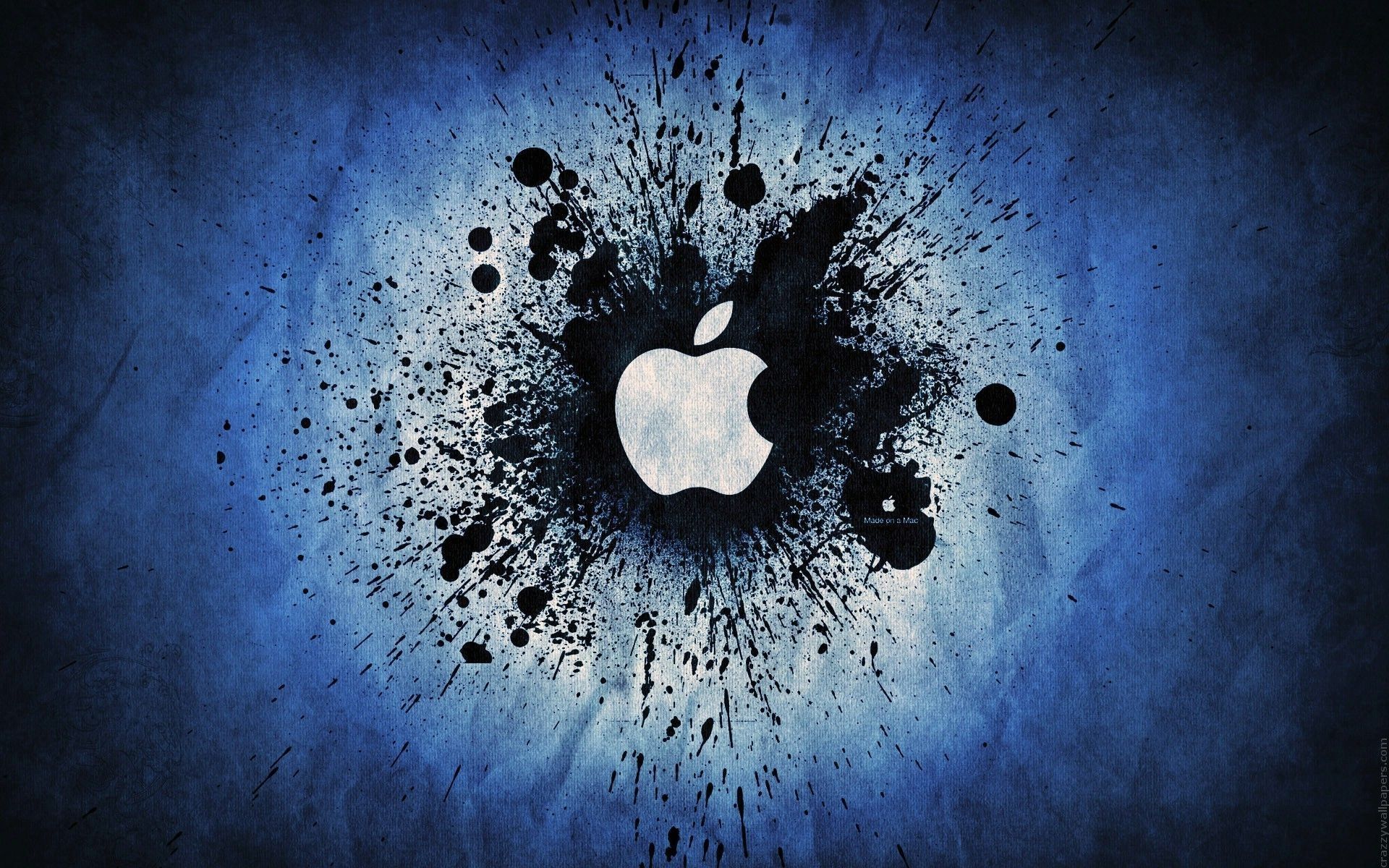 Logo Apple splatter blu, azienda tech, 1920x1200 WUXGA, Desktop