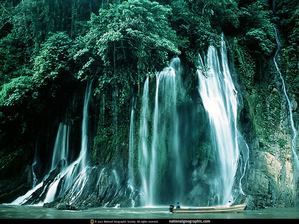 Cascata verde nella giungla, 1024x768 HD, Desktop