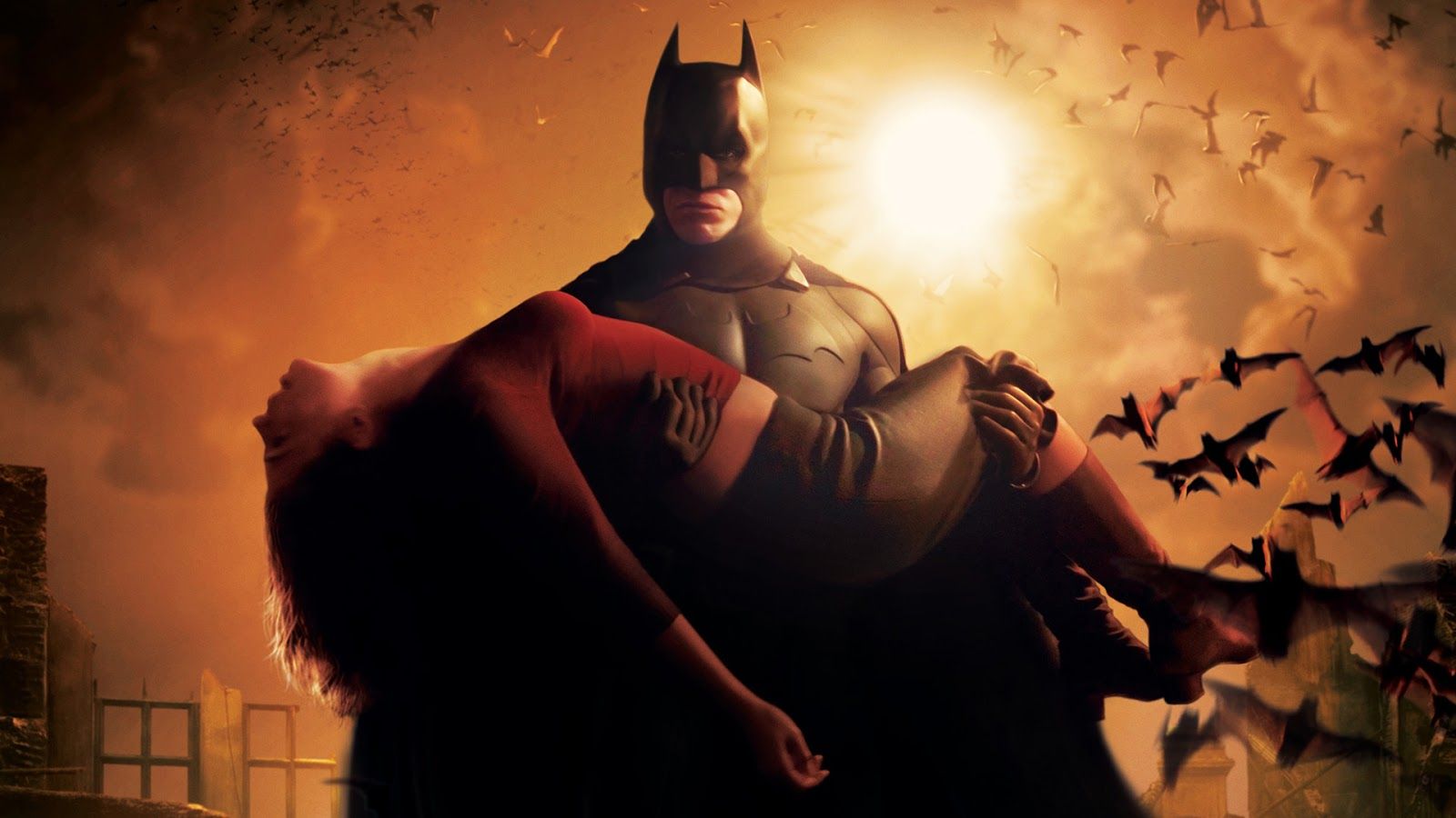 Batman con donna in braccio, 1600x900 HD Ready, PC Desktop