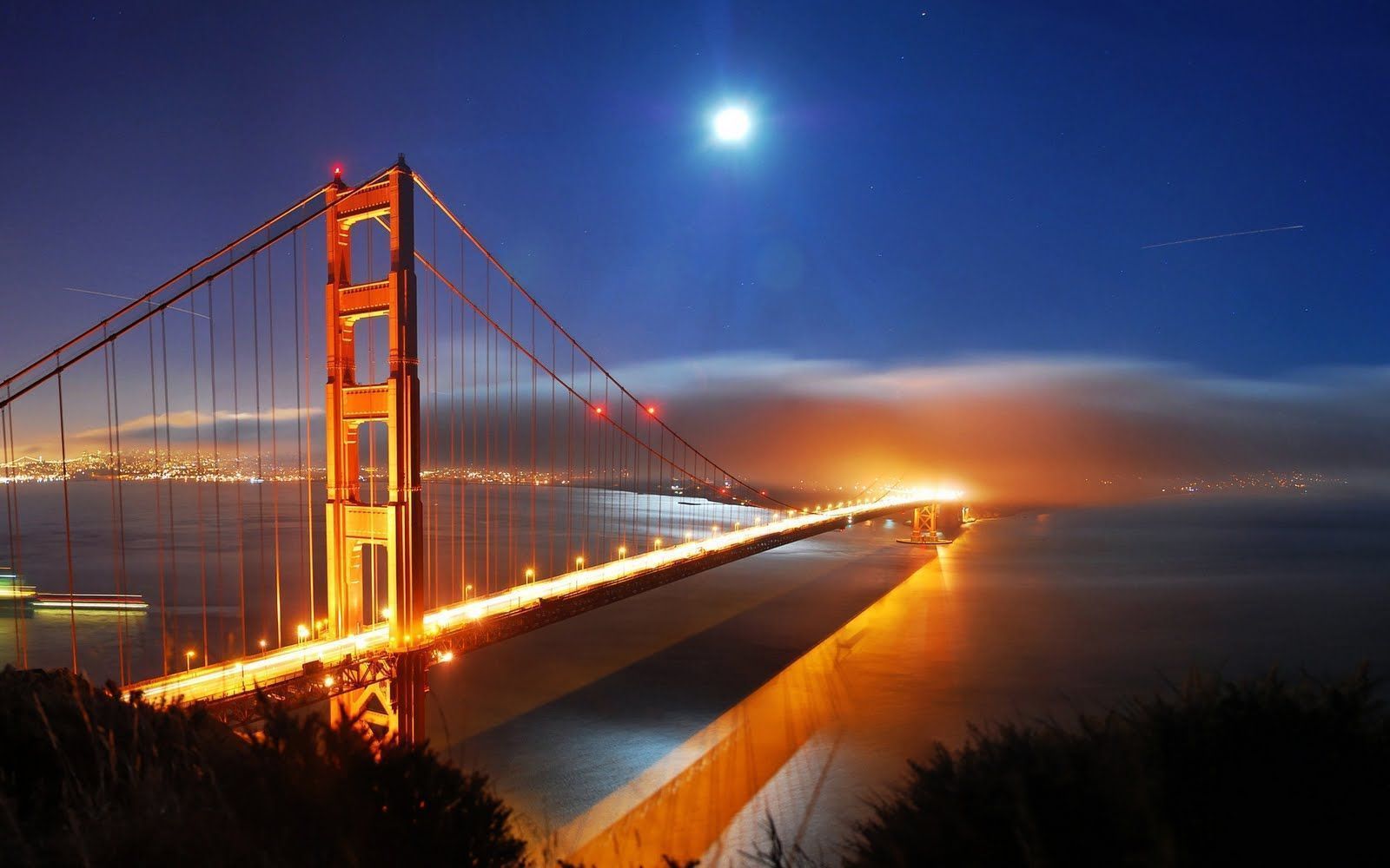 Golden Gate Bridge di notte, 1600x1000 HD, Desktop