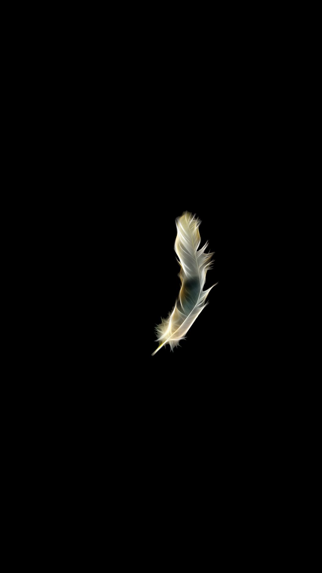 Piuma bianca su nero, 1080x1920 Full HD Verticale, iPhone