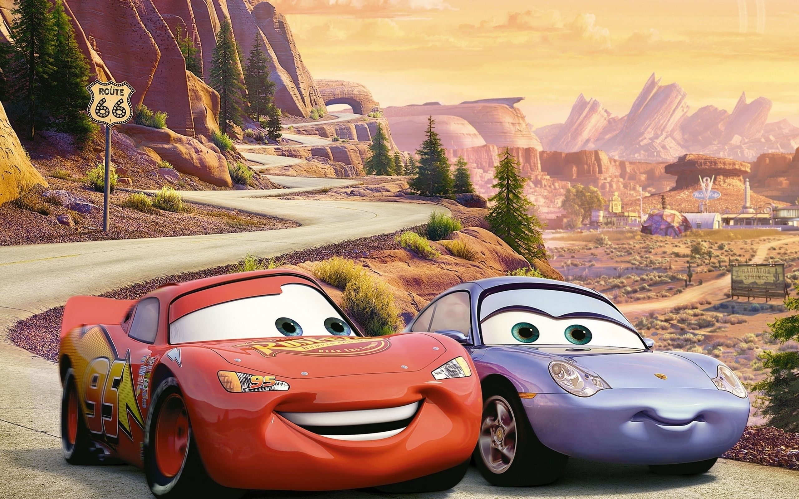Saetta McQueen e Sally, Cars, 2560x1600 WQXGA, Desktop
