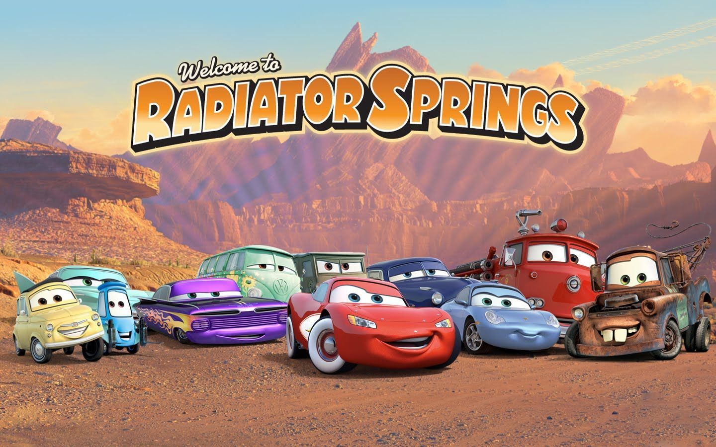 Personaggi Cars Radiator Springs, 1440x900 720p, PC
