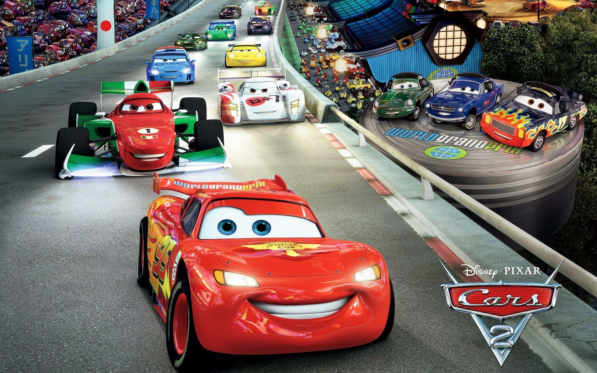 Saetta McQueen Cars 2, Pixar, 1920x1200 WUXGA, Desktop