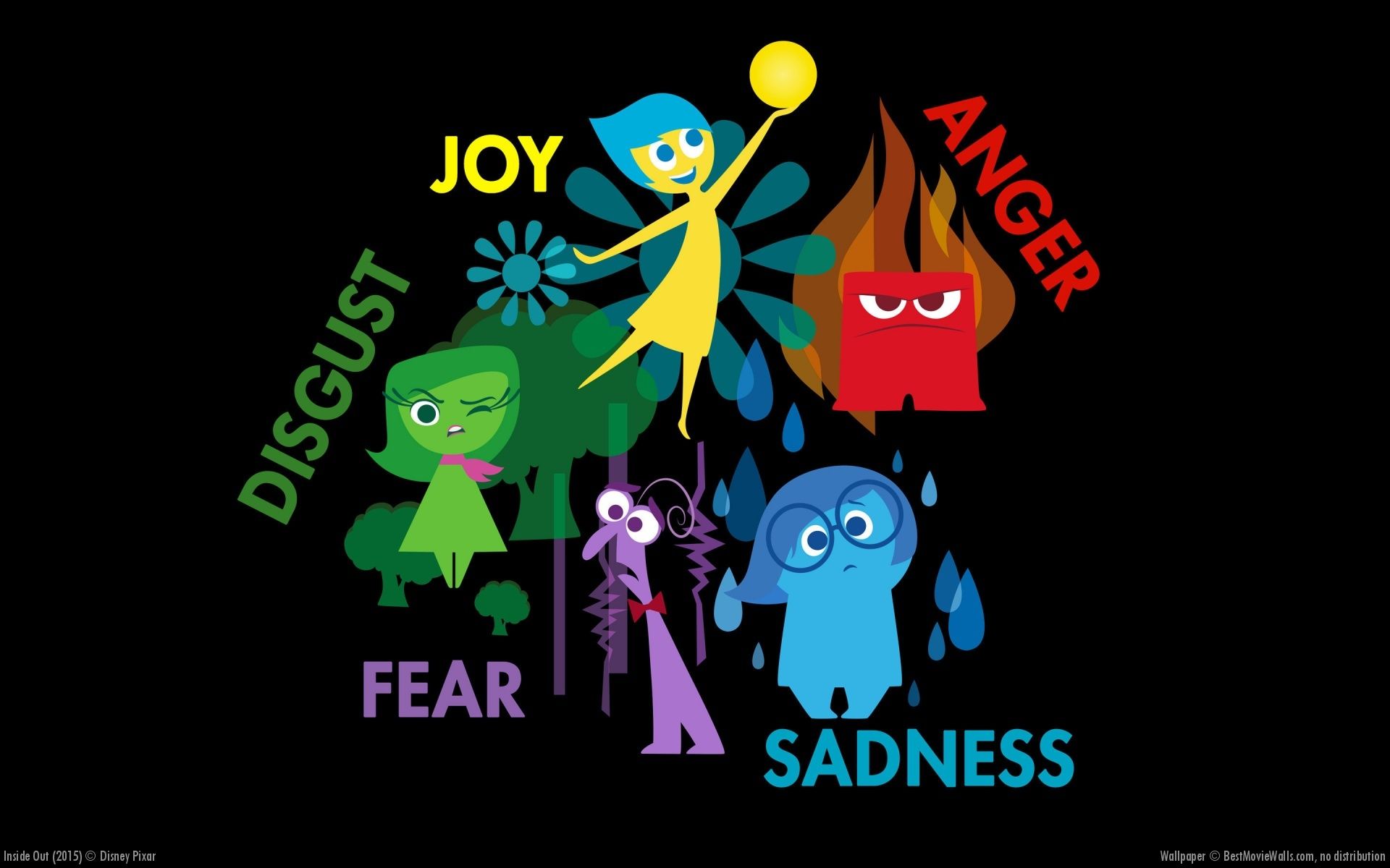 Inside Out personaggi emozioni Pixar, 1920x1200 Full HD+, Desktop