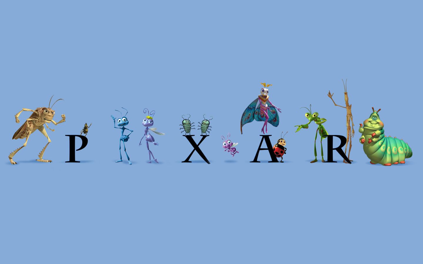 Personaggi insetti logo Pixar, 1440x900 HD, Desktop